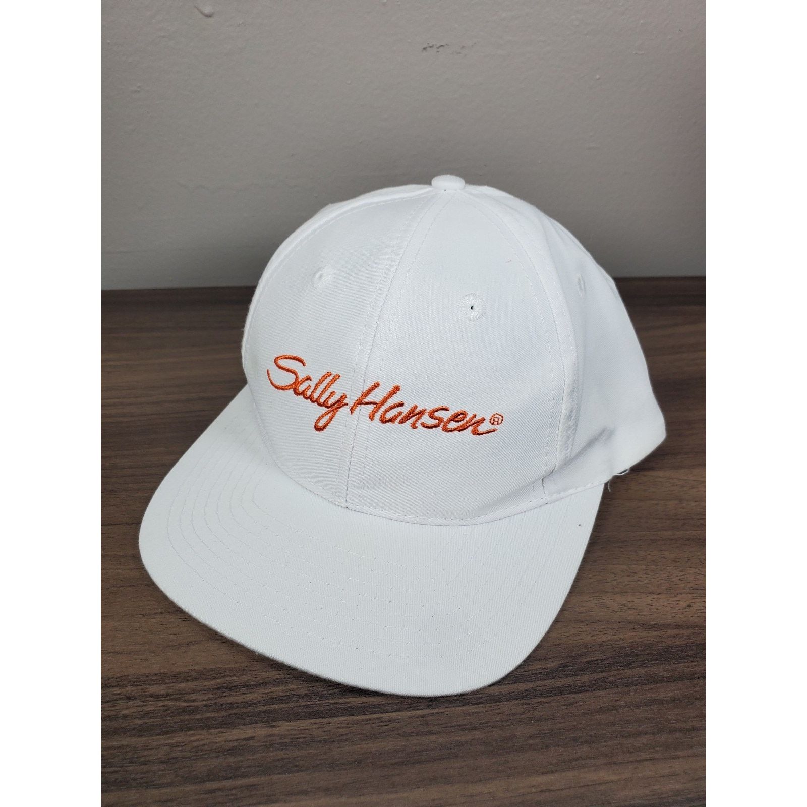 Vintage Sally Hansen Hat White & Orange Embroidered Cap Makeup Brand Size ONE SIZE - 1 Thumbnail