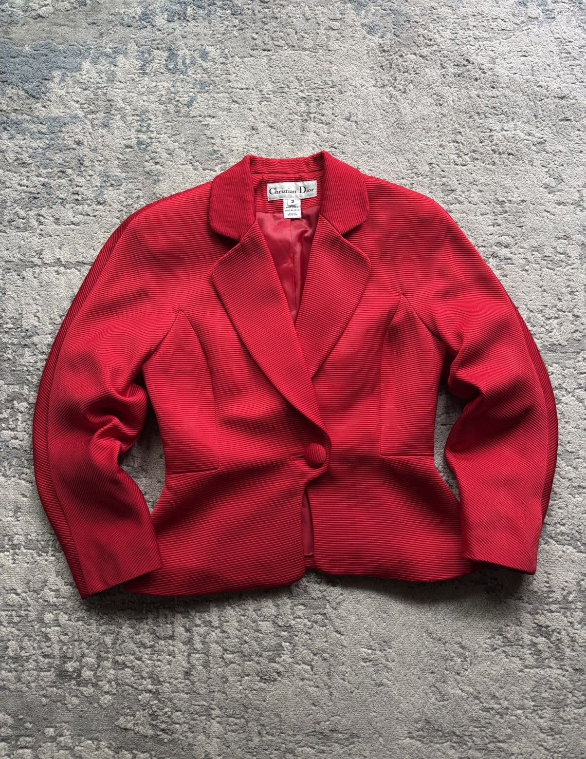 Christian Dior Monsieur Christian Dior Vintage Red Blazer Jacket Size 2 made in USA Size S / US 4 / IT 40 - 2 Thumbnail