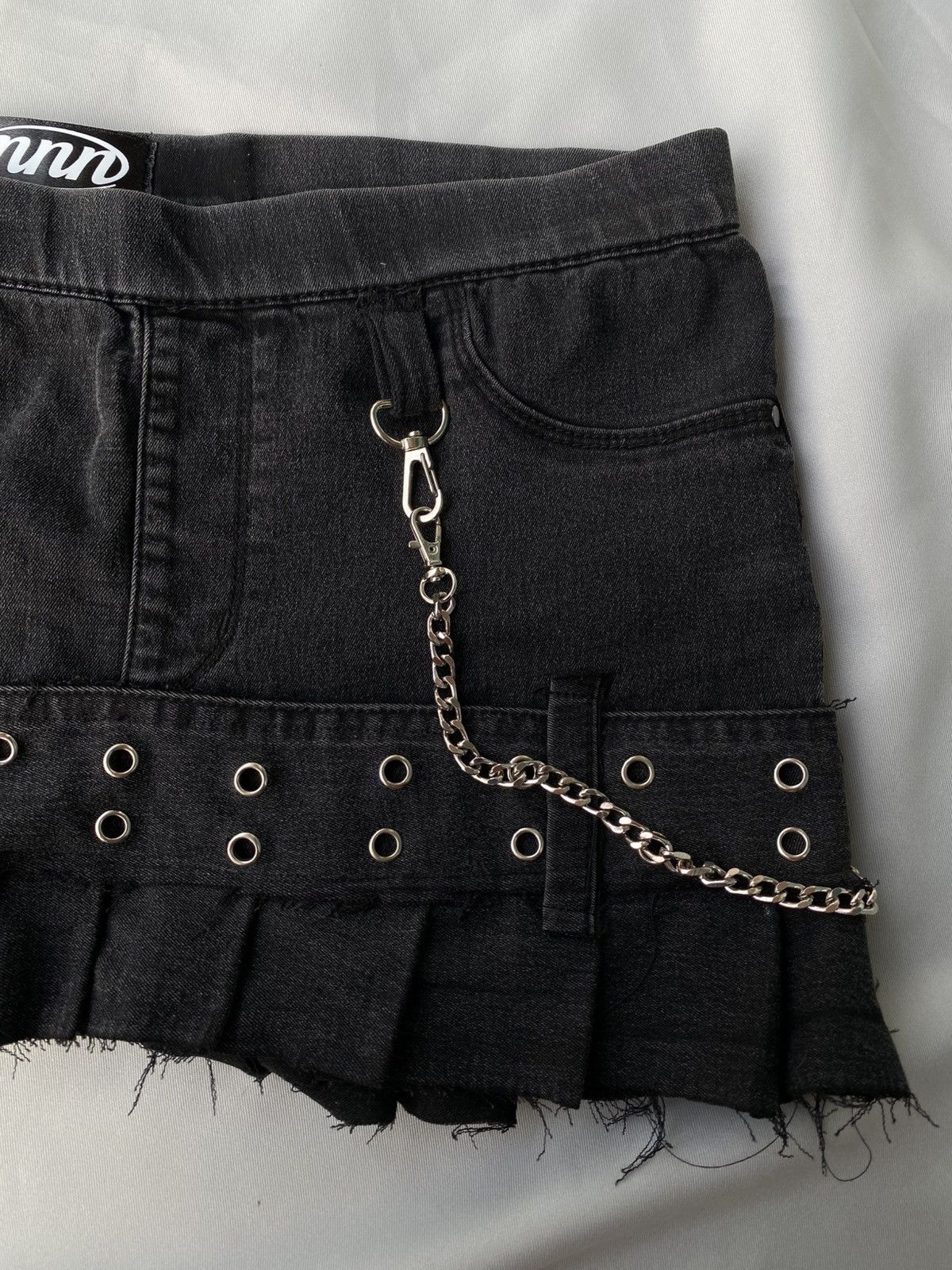 Other × Vintage Custom soft denim skirt, punk style, black, size 8 Size 30" / US 8 / IT 44 - 6 Thumbnail