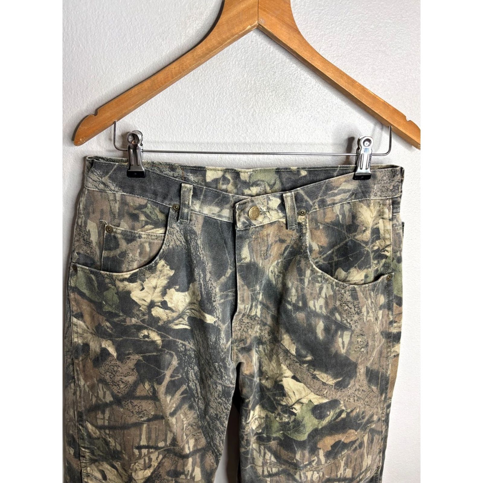 AMO VINTAGE Wrangler Double Knee Realtree Advantage Camo Pants Baggy Mens 31x29 4734 Size US 31 - 2 Thumbnail