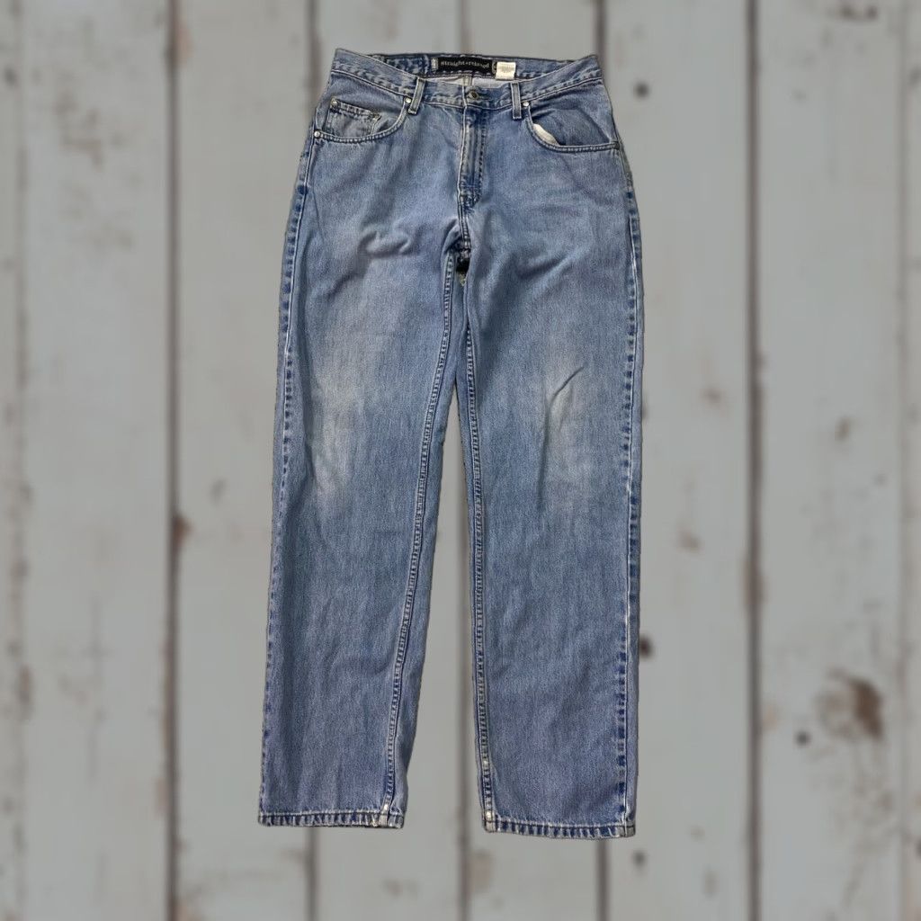 Levi's VINTAGE Levi's Silvertab Jeans Blue Denim 30x33 Relaxed Fit 5-Pocket Mens Straight Solid Pattern Metal Logo 2000s Y2K Denim Jeans Size US 30 / EU 46 - 1 Thumbnail