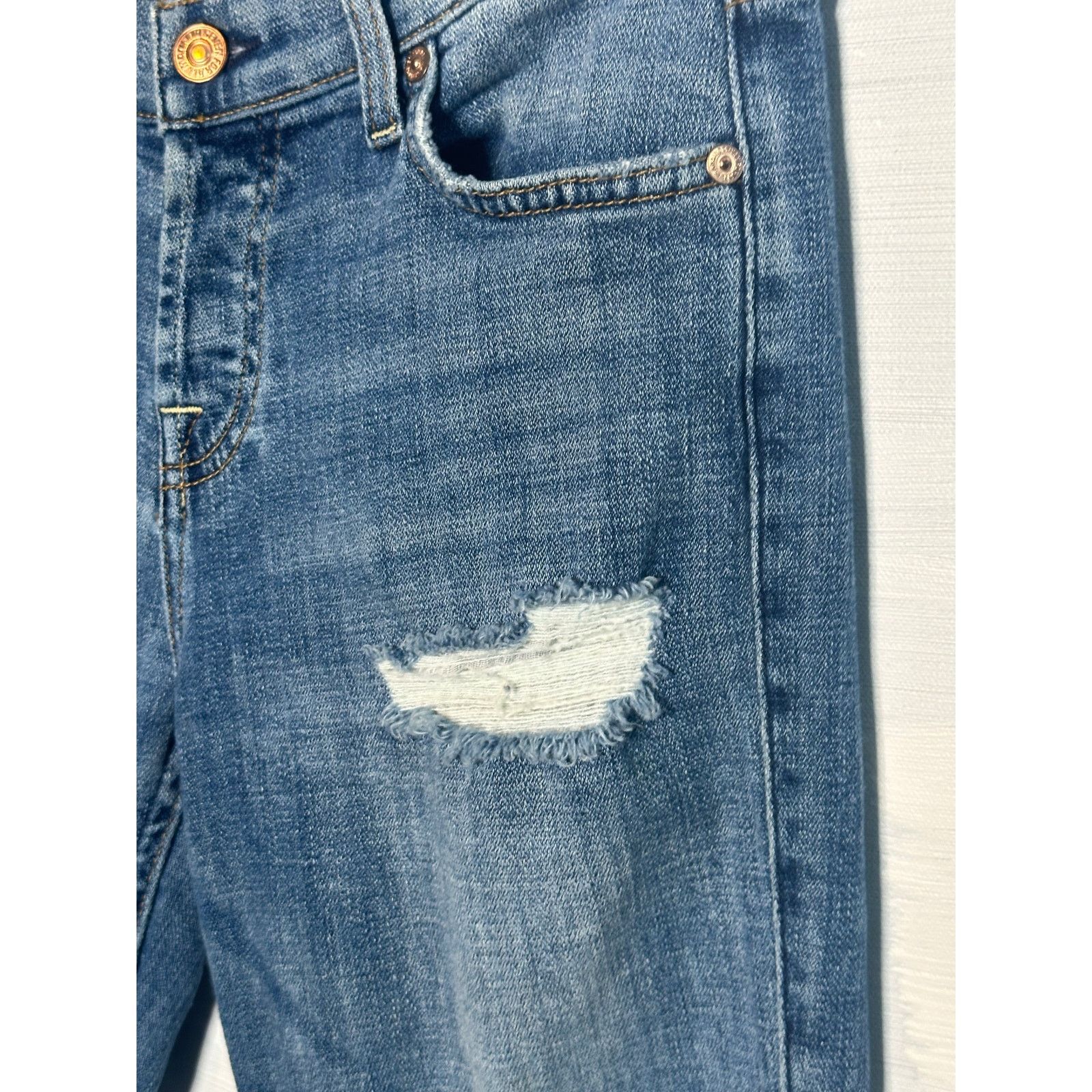 7 For All Mankind 7 for all mankind Josefina boyfriend button fly jeans size 0 Size 25" / US 0 / IT 36 - 8 Thumbnail