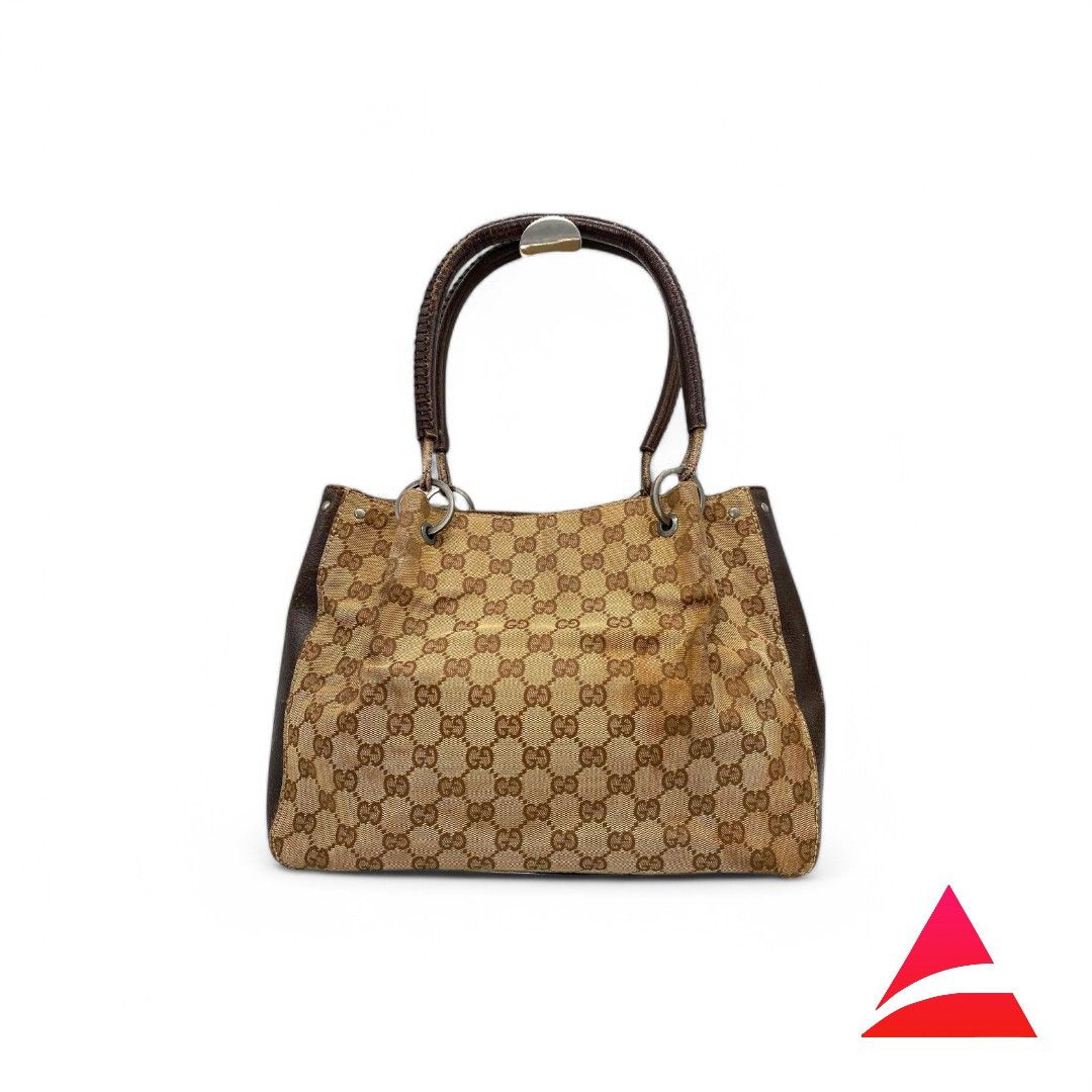 Gucci Gucci - Shoulder Bag Handbag Brown Monogram Leather GG Size ONE SIZE - 1 Thumbnail