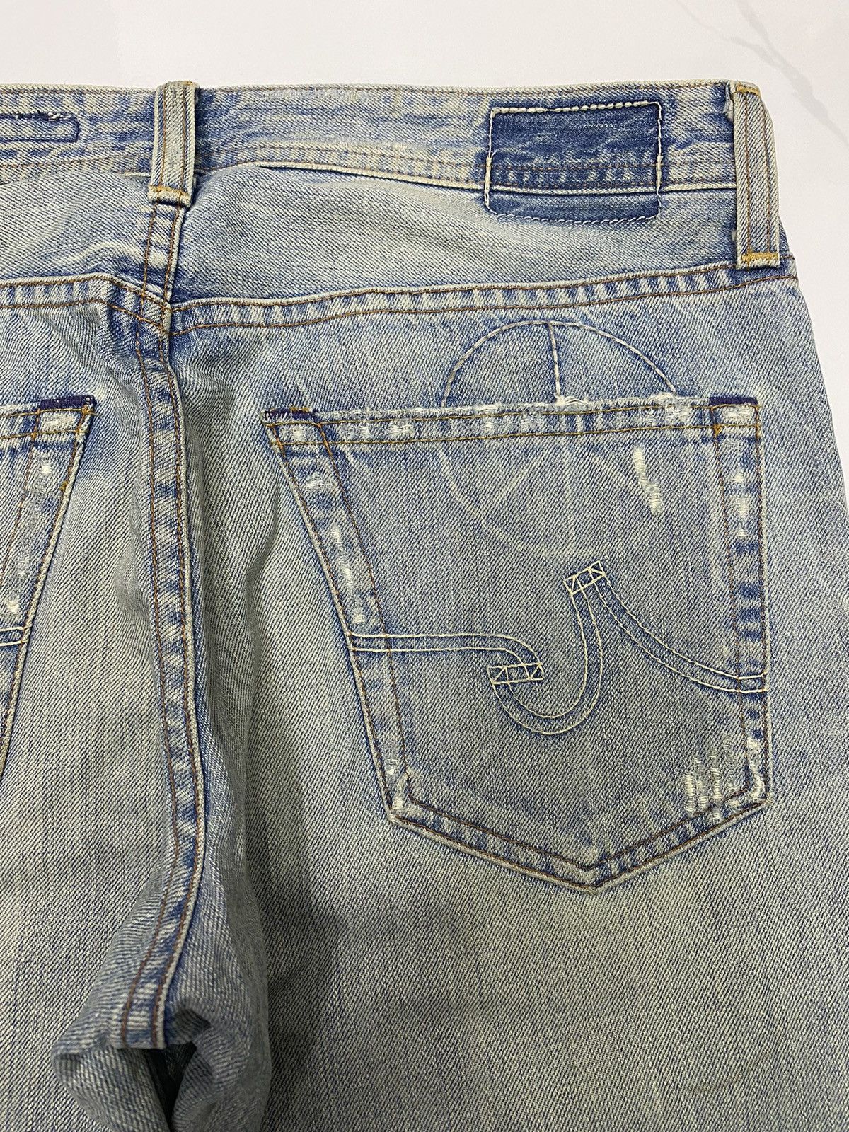 A&G Rock 🔥AG ADRIANO GOLDSCHMIED ☮️ LOGO DISTRESSED DENIM JEANS Size US 31 - 13 Thumbnail