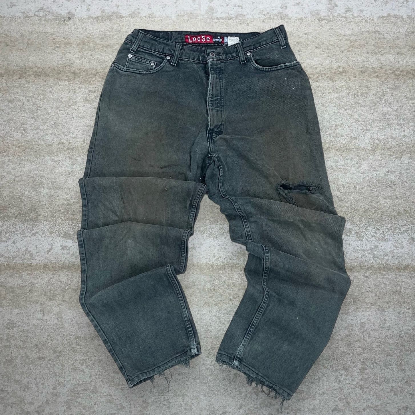 Levi's Vintage 90s Levis Silver Tab Jeans 36x30 Loose Green Wash Size US 36 / EU 52 - 2 Thumbnail