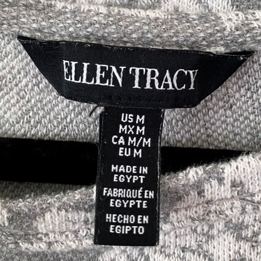 Ellen Tracy Ellen Tracy Gray Floral White Pattern Crewneck GrandmaCore Longsleeve Sweater-M Size M / US 6-8 / IT 42-44 - 3 Thumbnail
