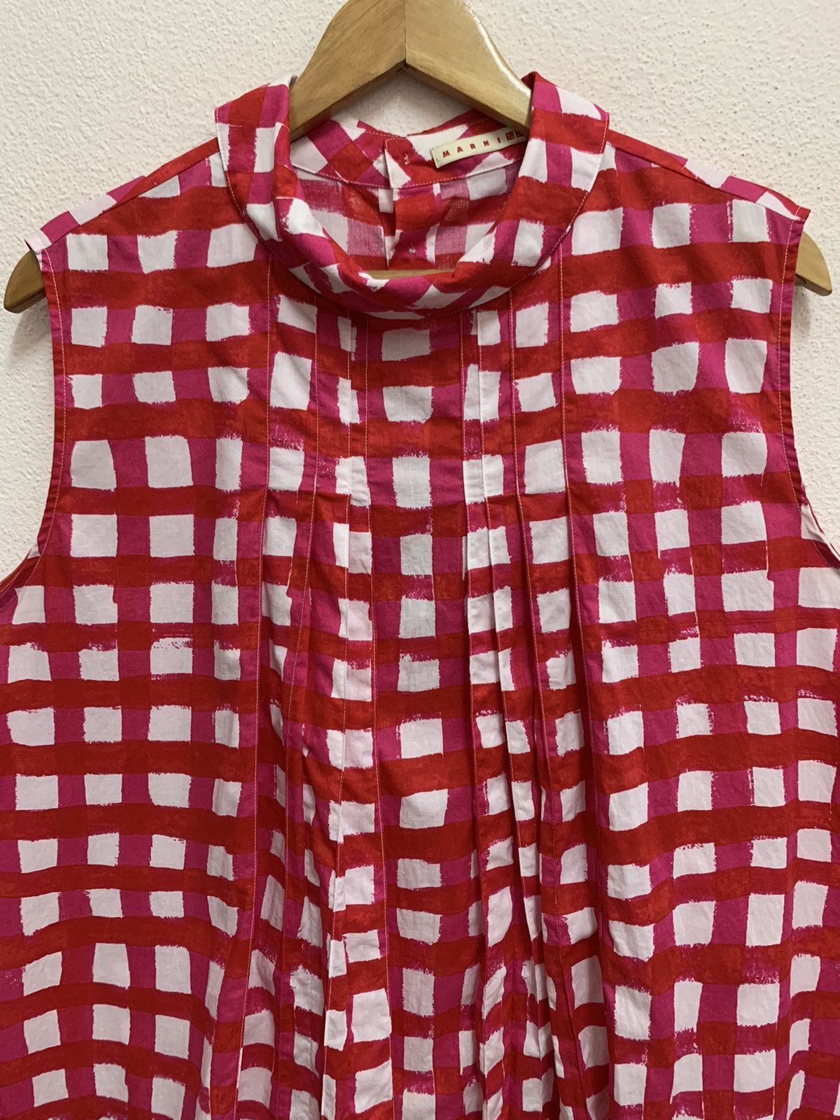 Marni × Uniqlo MARNI x UNIQLO Checkred Sleeveless Blouses Size 3XL / US 20-22 - 2 Thumbnail
