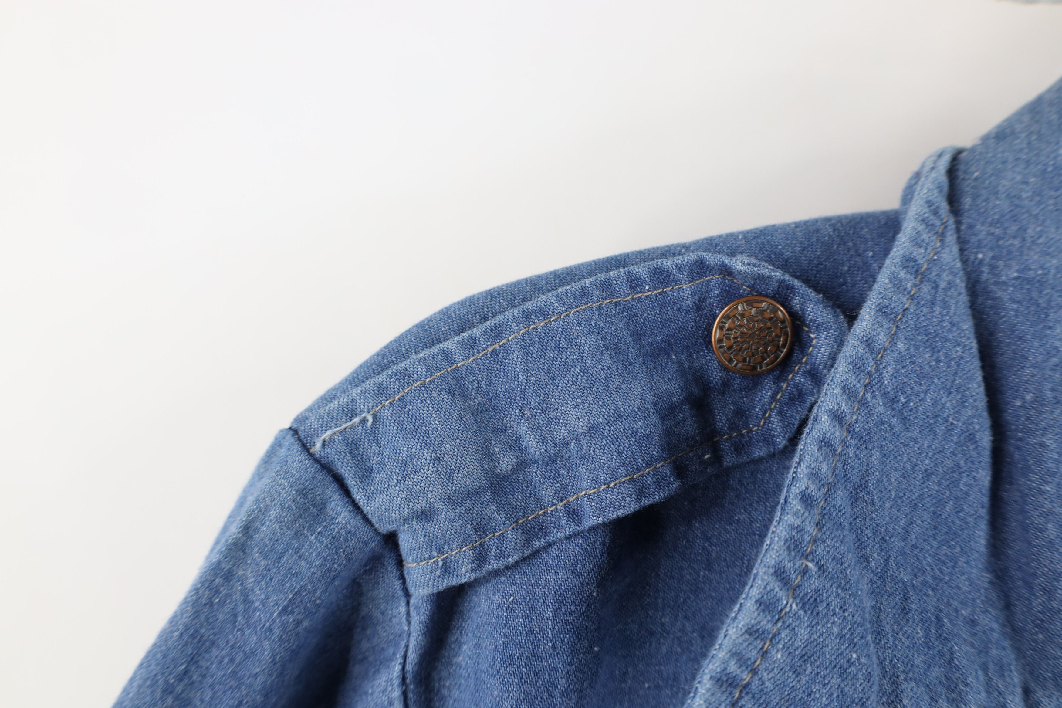 Gap × Vintage Vintage 70s The Gap Safari Bush Military Denim Button Shirt Size US M / EU 48-50 / 2 - 7 Thumbnail