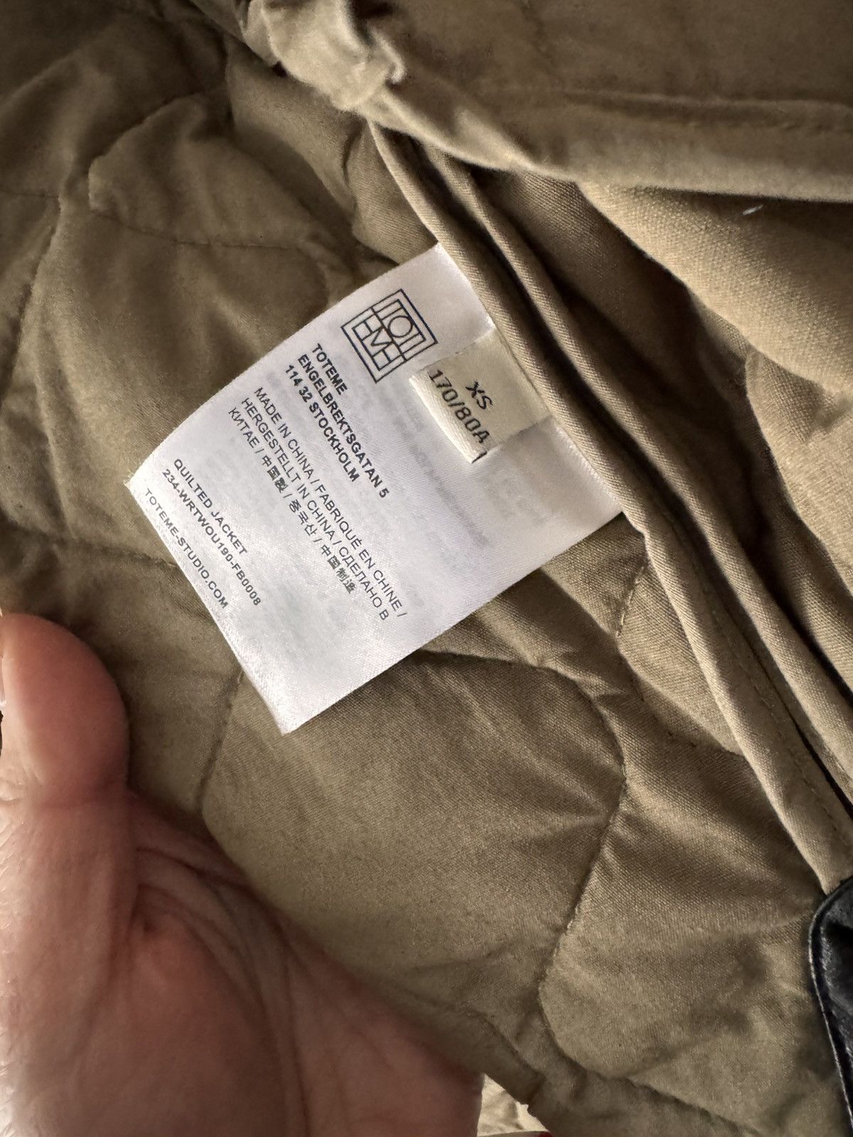 Toteme Toteme Quilted Cotton Jacket in Marsh Green olive khaki XS Size XS / US 0-2 / IT 36-38 - 4 Thumbnail