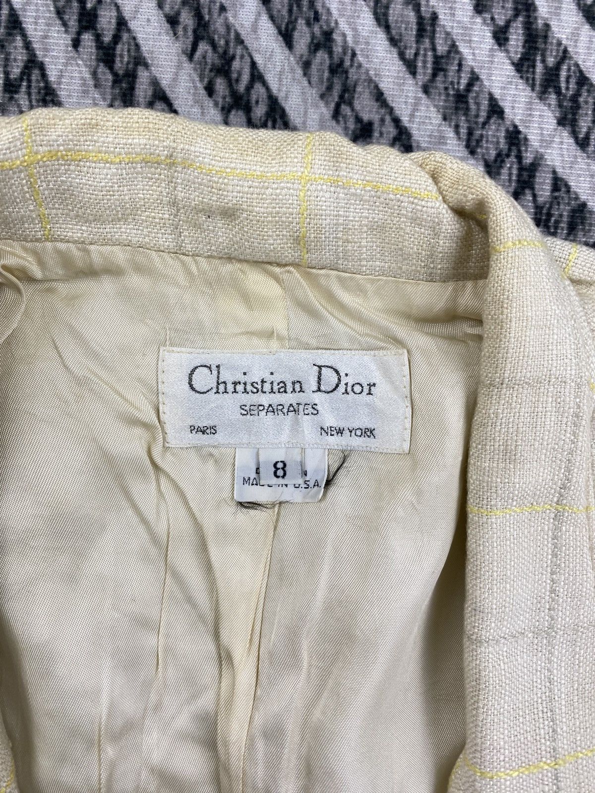 Christian Dior Monsieur Vintage Christian Dior Separates White Plaid Blazer Size US S / EU 44-46 / 1 - 7 Thumbnail