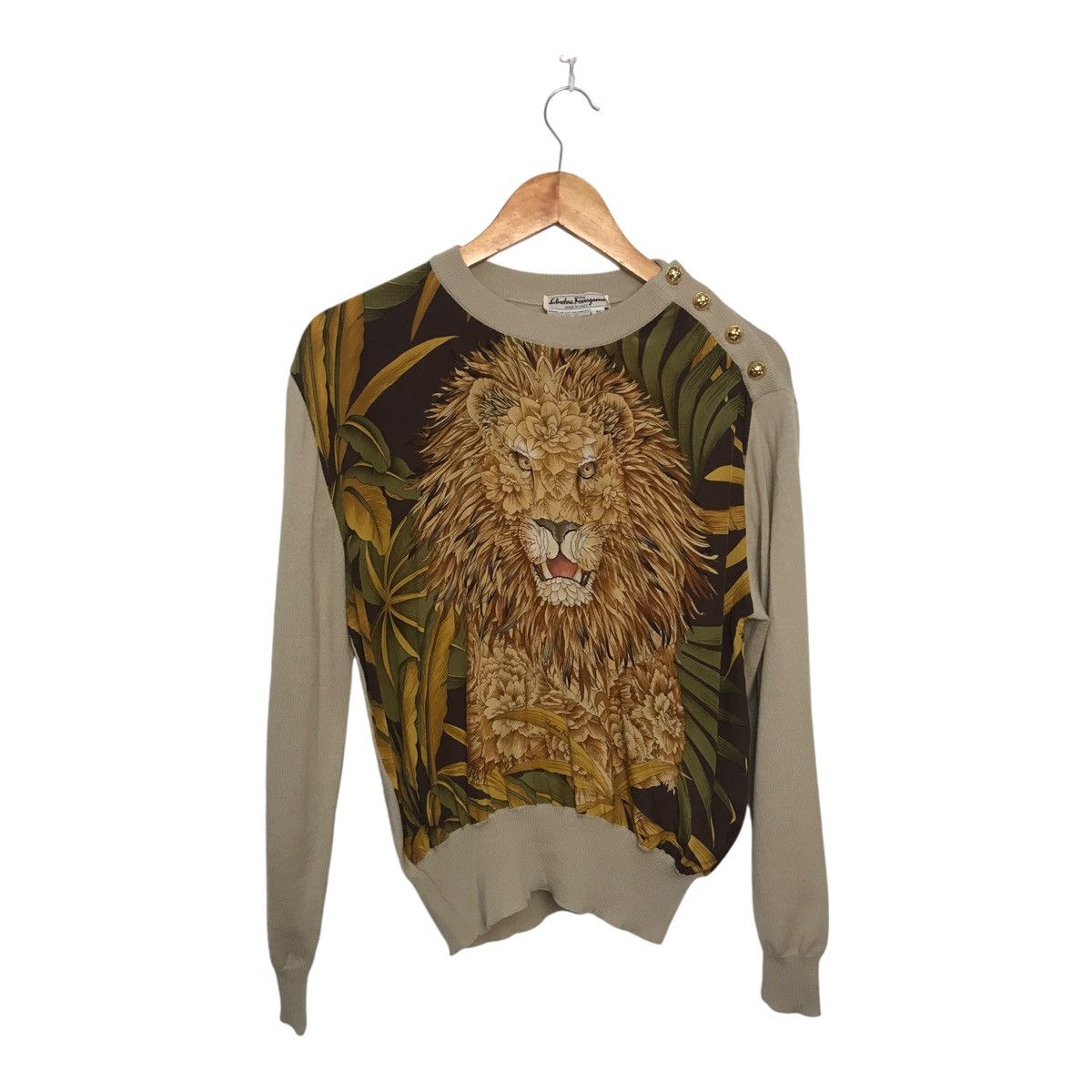 Salvatore Ferragamo Salvatore Ferragamo Animal Lion Sweater Cardigan Size US S / EU 44-46 / 1 - 2 Thumbnail