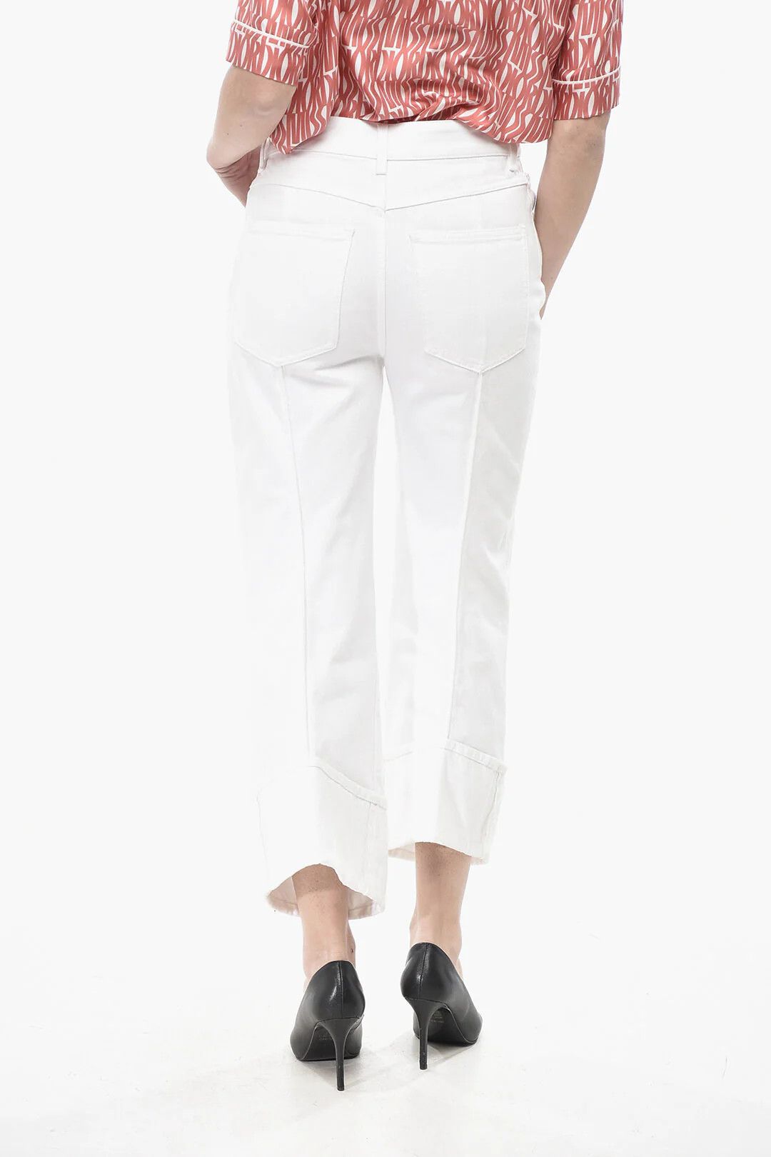 Bottega Veneta og1mm0426 Cotton Pant in White Size 26" / US 2 / IT 38 - 2 Thumbnail