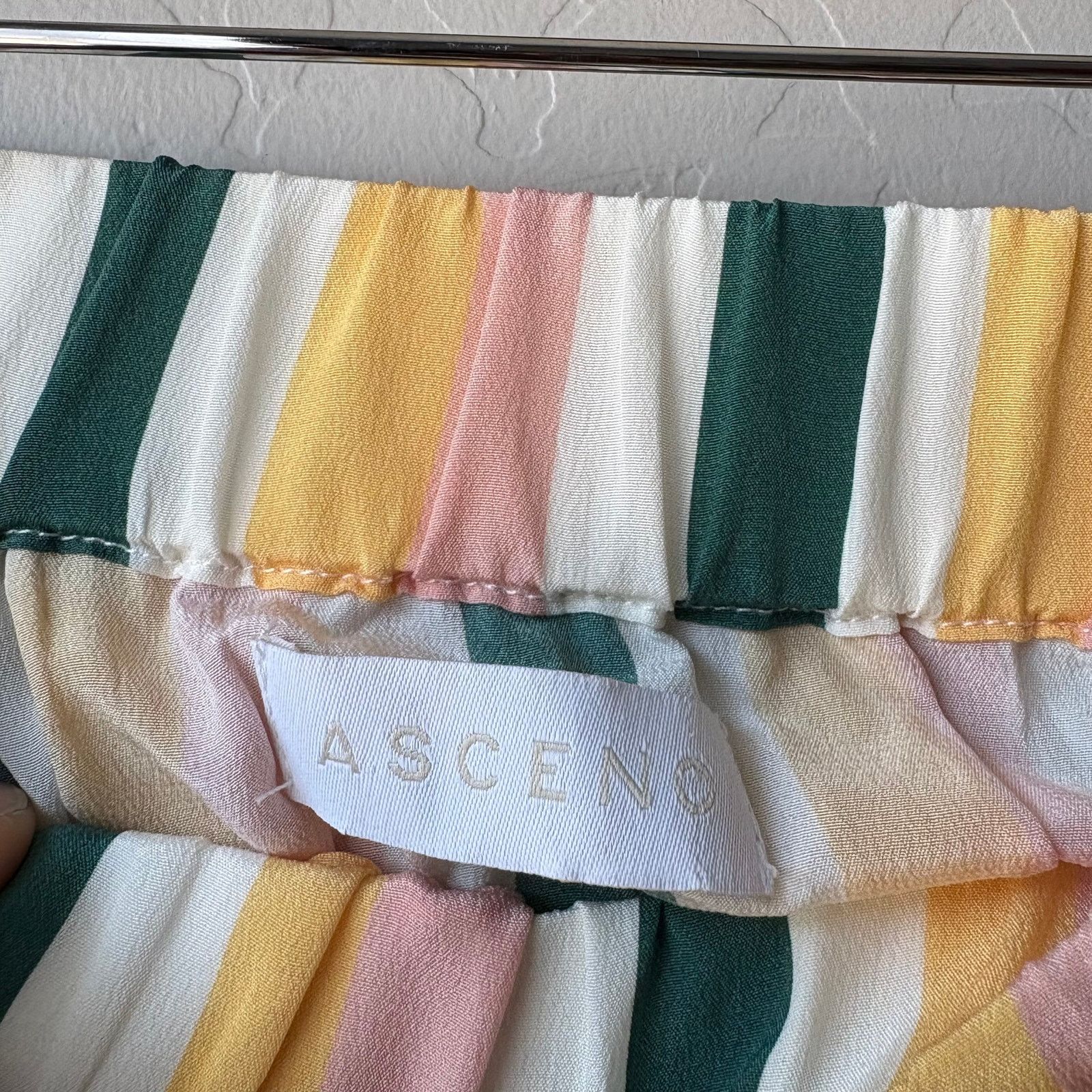 ASCENO Asceno Dress Silk Off Shoulder Striped Midi Dress S Size S / US 4 / IT 40 - 7 Thumbnail