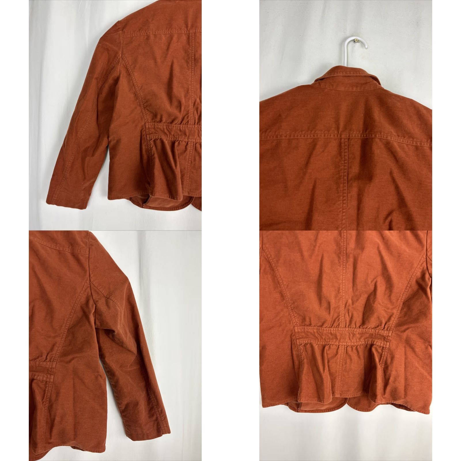 J. Jill J. Jill Womens Coat Orange 18 Rust Button Up Cotton Polyester Coat Womens 18 Orange Jacket Size XXL / US 16-18 / IT 52-54 - 9 Thumbnail