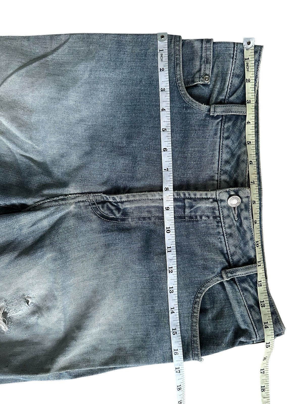 Drain Gang SICK DISTRESSED JEANS CRAZY WASHED HOMELESS PUNK STYLE Size US 30 / EU 46 - 13 Thumbnail