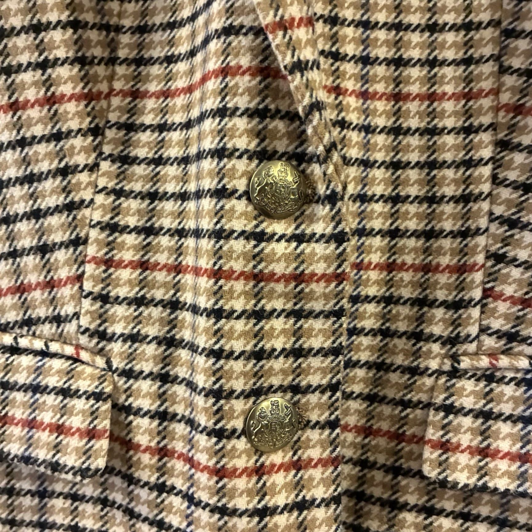 J.Crew J. Crew Blazer Women 6 Brown Wool Blend Schoolboy Preppy Herringbone Lined Button Long Sleeve Mid-Length Size M / US 6-8 / IT 42-44 - 4 Thumbnail
