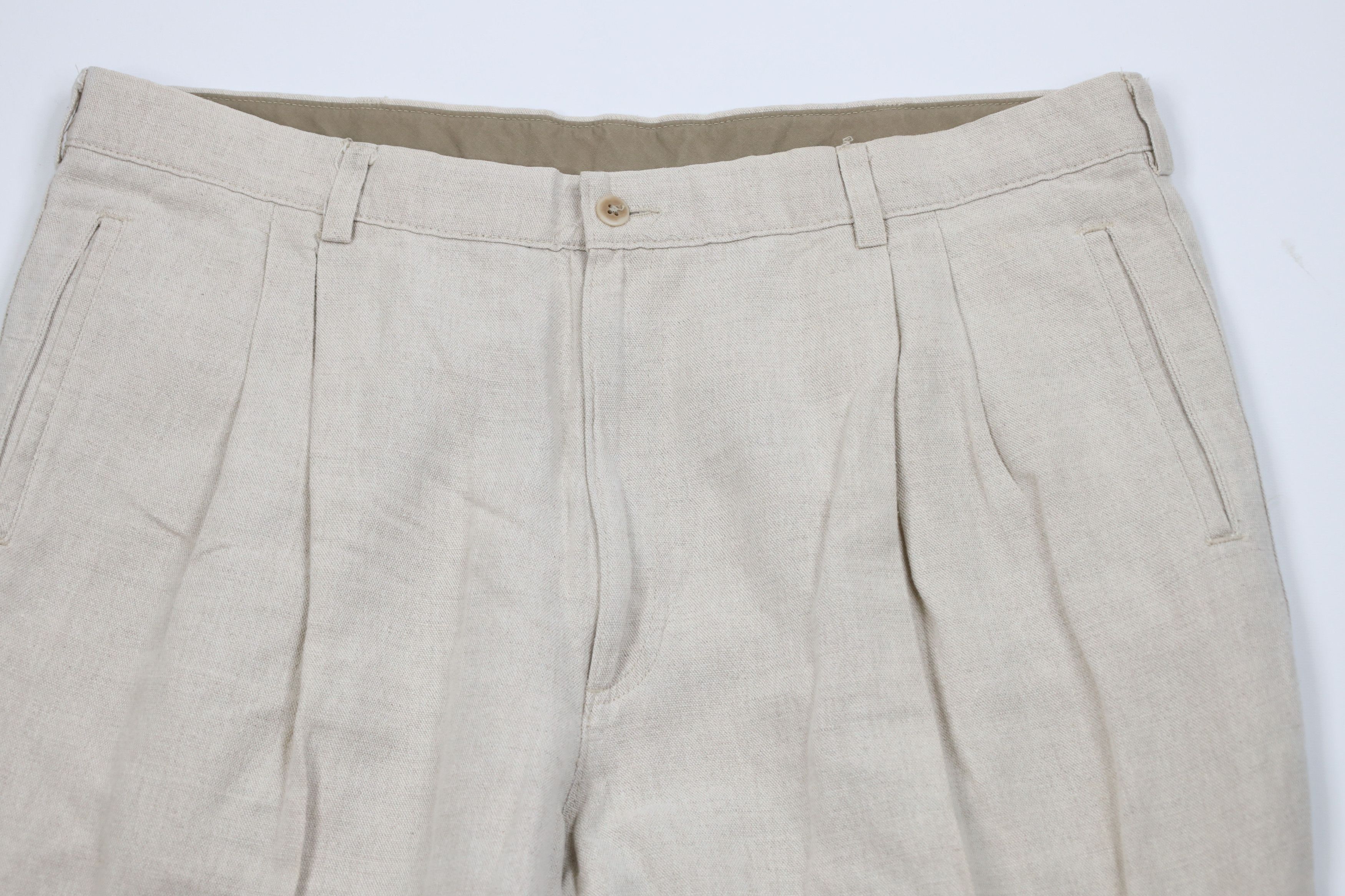 Vintage Vintage 90s Streetwear Wide Leg Chino Pants Trousers Tan Size US 38 / EU 54 - 2 Thumbnail