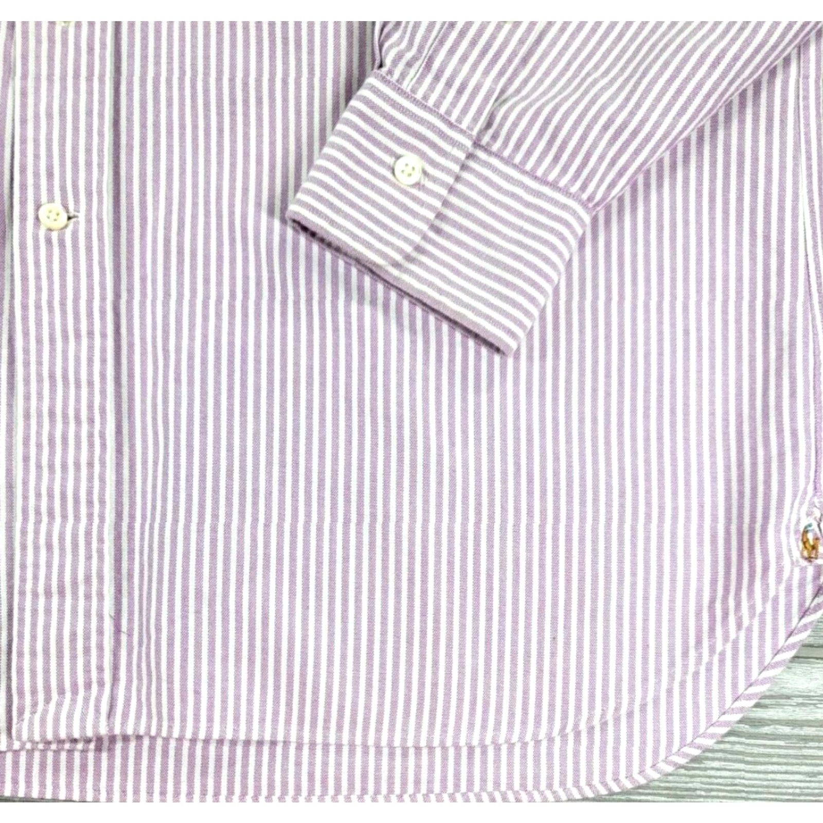 Polo Ralph Lauren Polo Ralph Lauren Oxford Button Up Shirt Men 16.5-35 Purple White Stripe Regent Size US XL / EU 56 / 4 - 4 Thumbnail