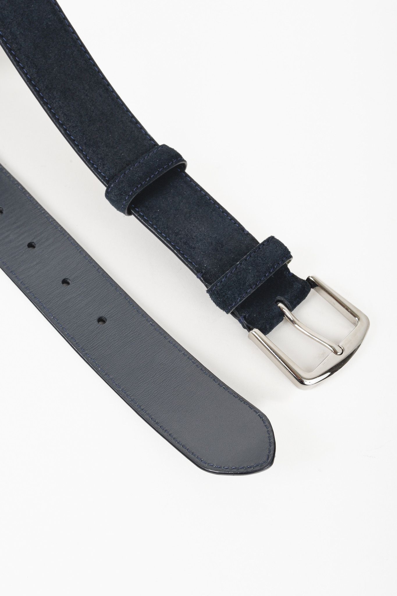 Loro Piana Loro Piana Alsavel Navy Suede Palladium Buckle Belt Size ONE SIZE - 5 Thumbnail