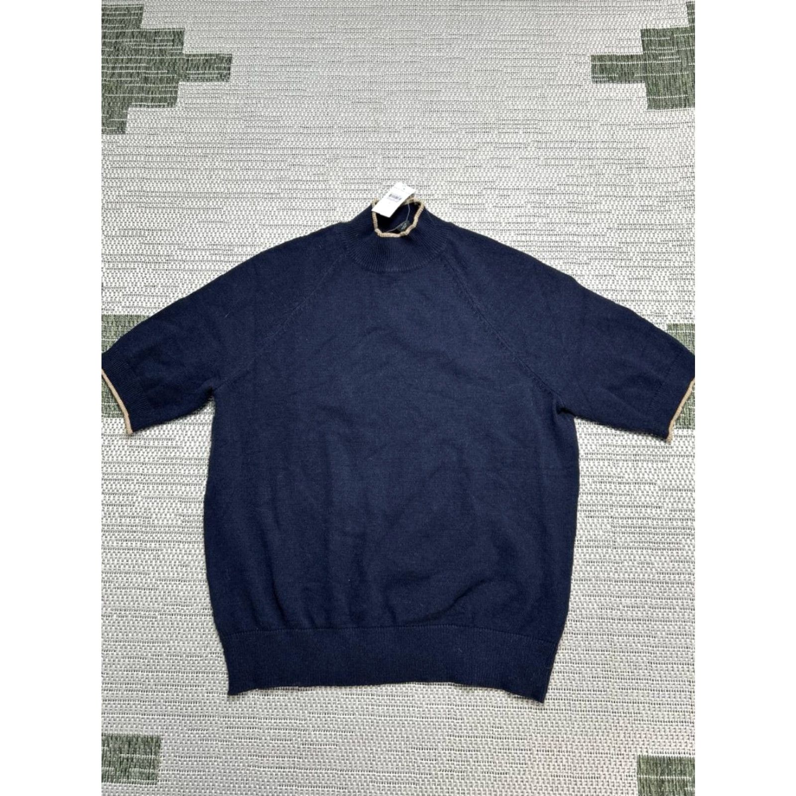Ann Taylor Ann Taylor Sweater Women's Large Blue Raglan Sleeve Mock Neck Knit Pullover Winter Spring Casual Business Size L / US 10 / IT 46 - 2 Thumbnail