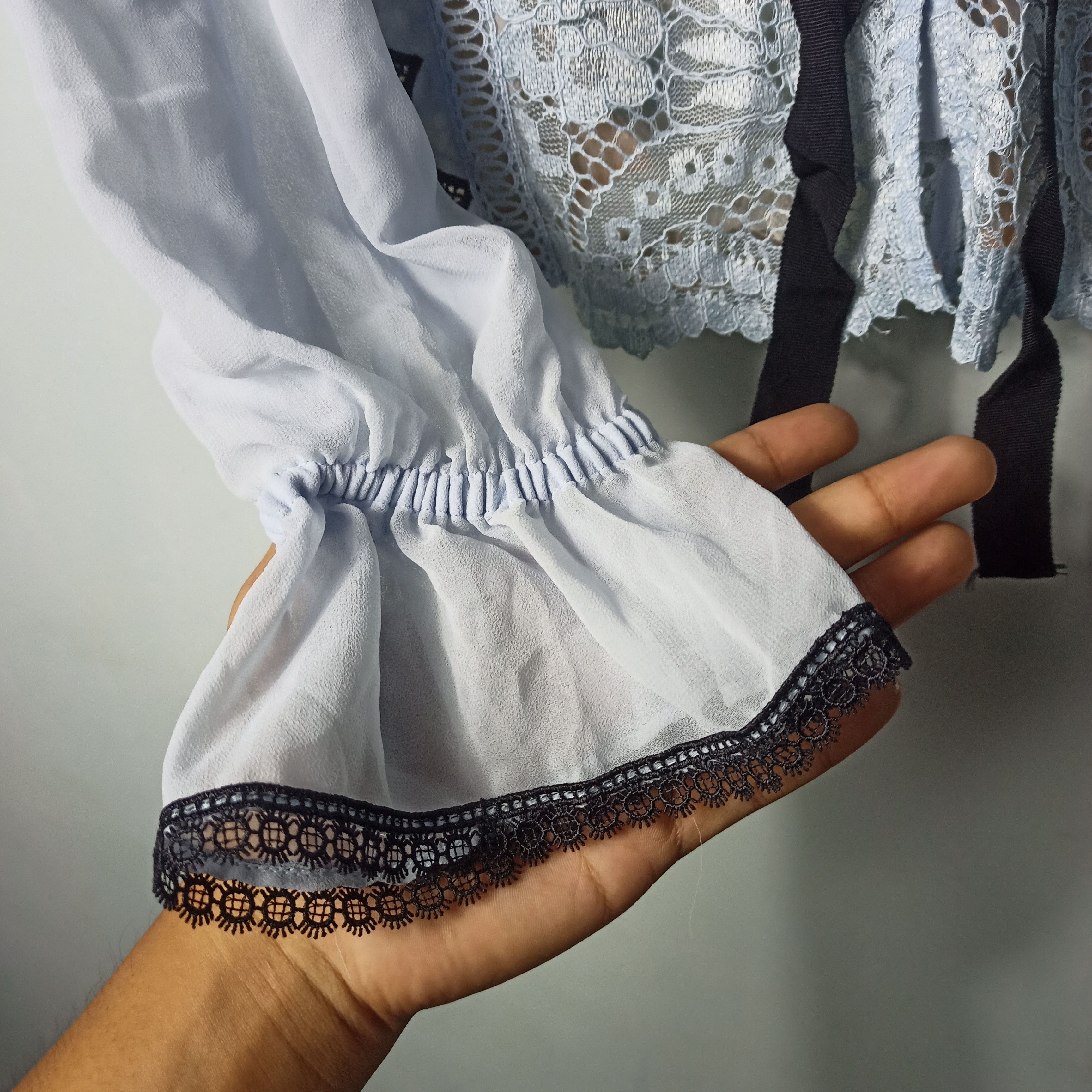 Self-portrait cord lace collar bow