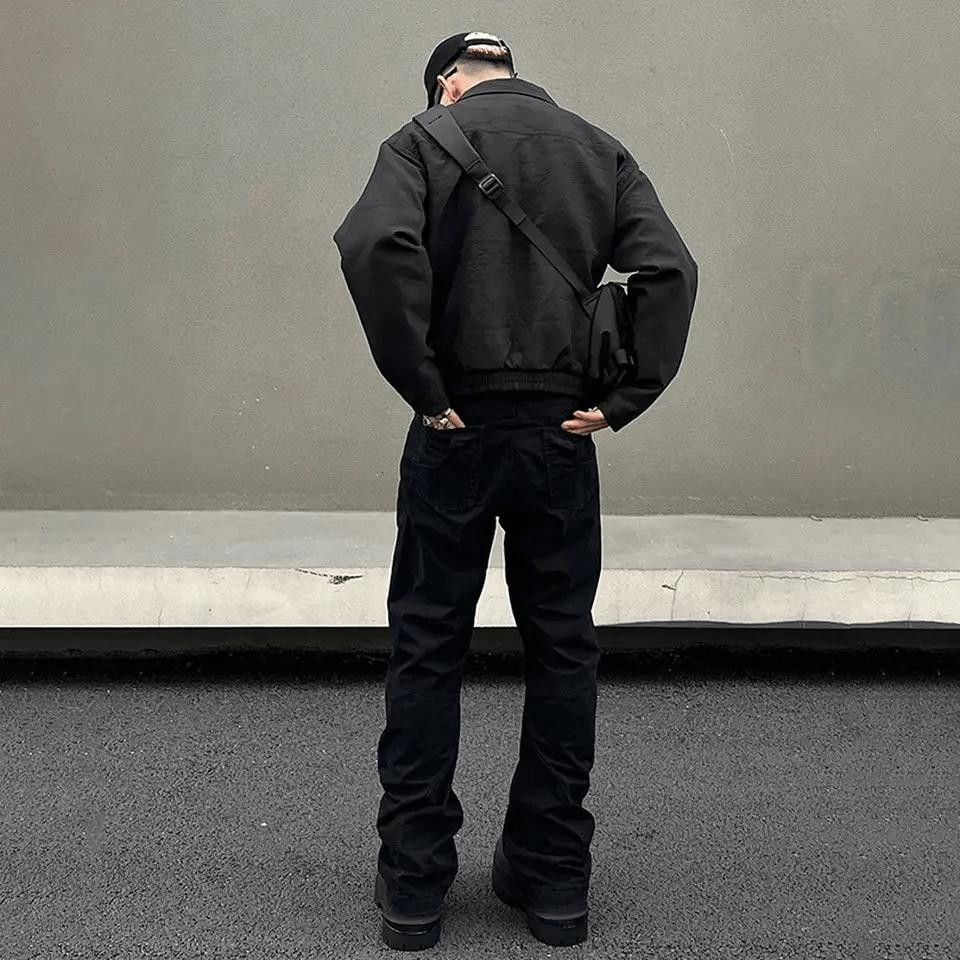 Black Slim Straight Carpenter Cargo Pants