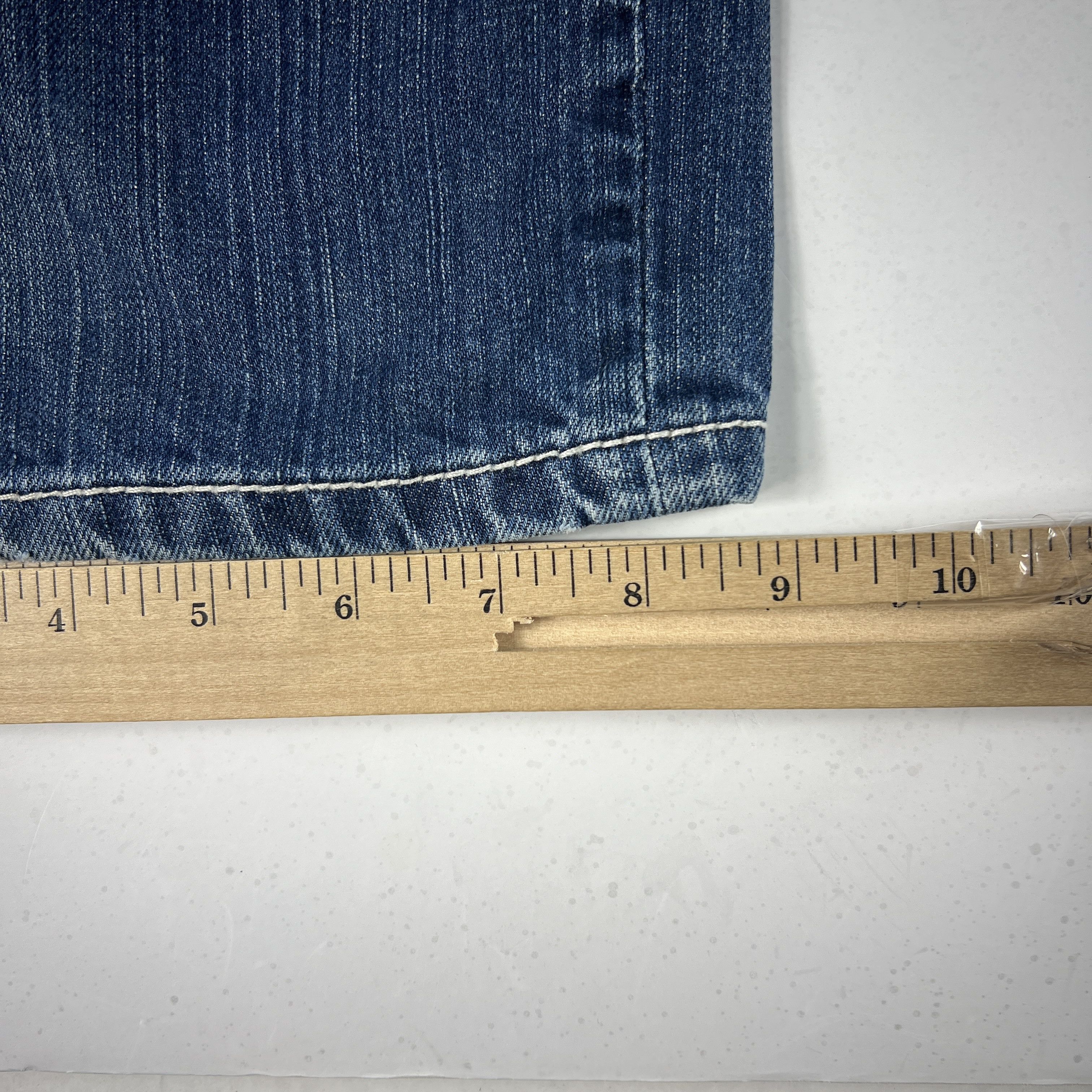 BKE BKE Jeans Long Derek Straight Blue Faded Whisker Denim Size US 37 - 16 Thumbnail
