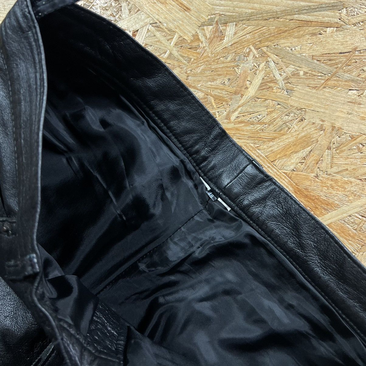 Genuine Leather × Playboi Carti × Vintage Playboi Carti Leather pants opium rave biker Y2K trousers Size US 32 / EU 48 - 4 Thumbnail