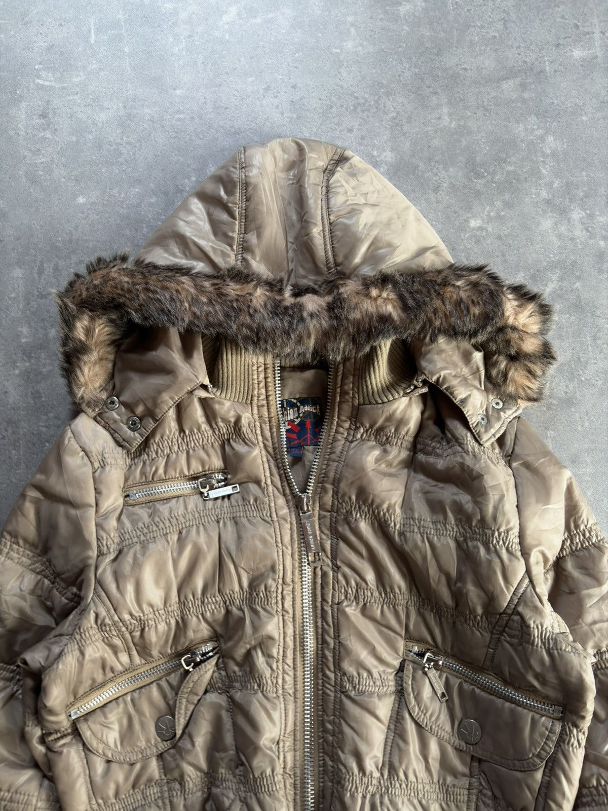 Japanese Brand 00s Fashion Addict N2B Style Faux Fur Hooded Bomber Jacket L Size M / US 6-8 / IT 42-44 - 7 Thumbnail