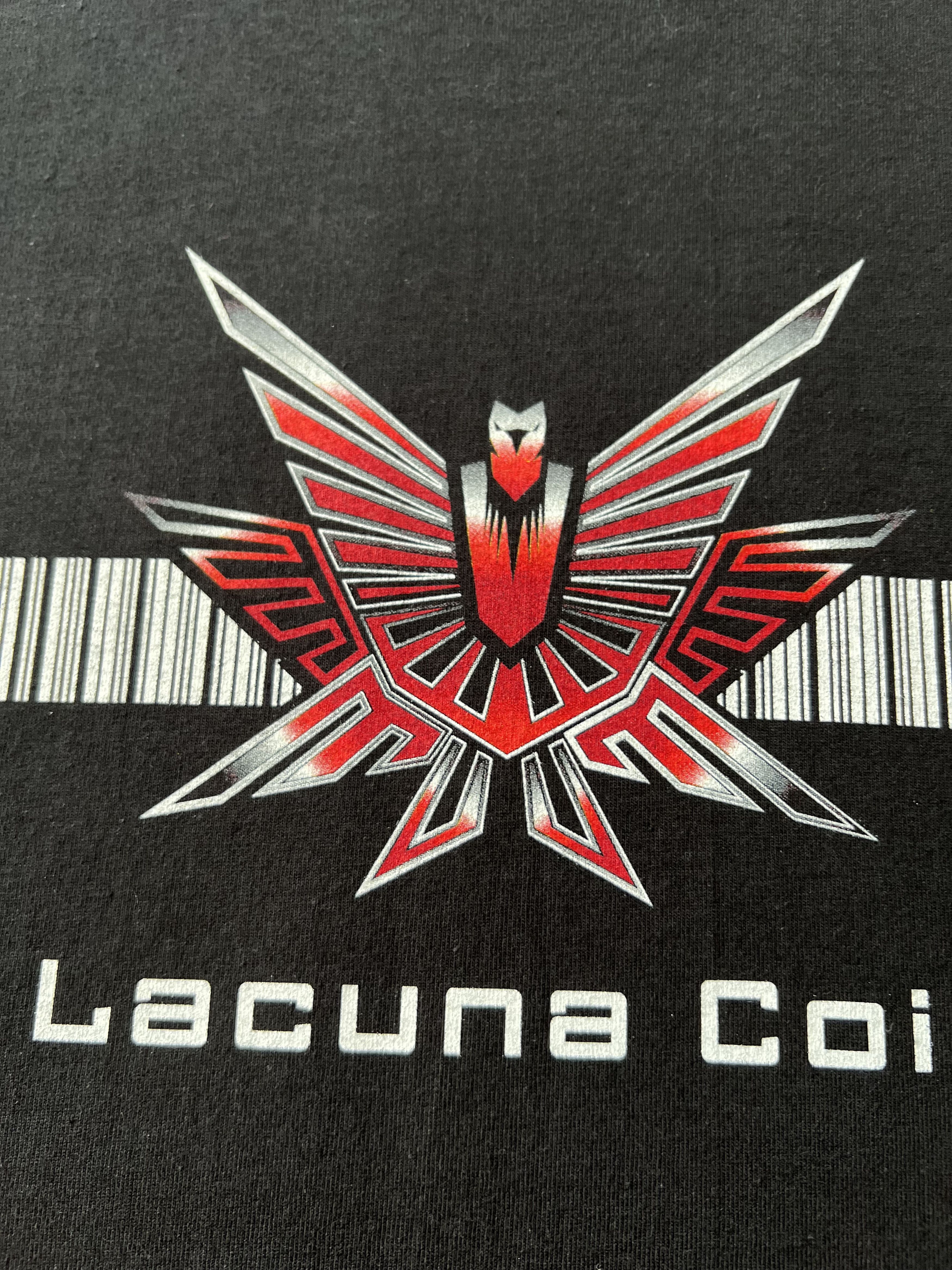 Band Tees Vintage 2000s Lacuna Coil Karmacode Metal Band Black T-shirt Size US L / EU 52-54 / 3 - 4 Thumbnail