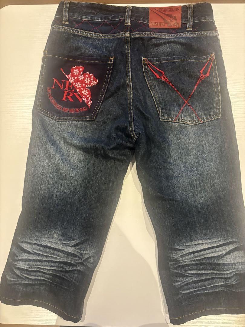Anime EVANGELION Nishiki Cropped Denim Pants Blue 30 Size US 30 / EU 46 - 3 Thumbnail
