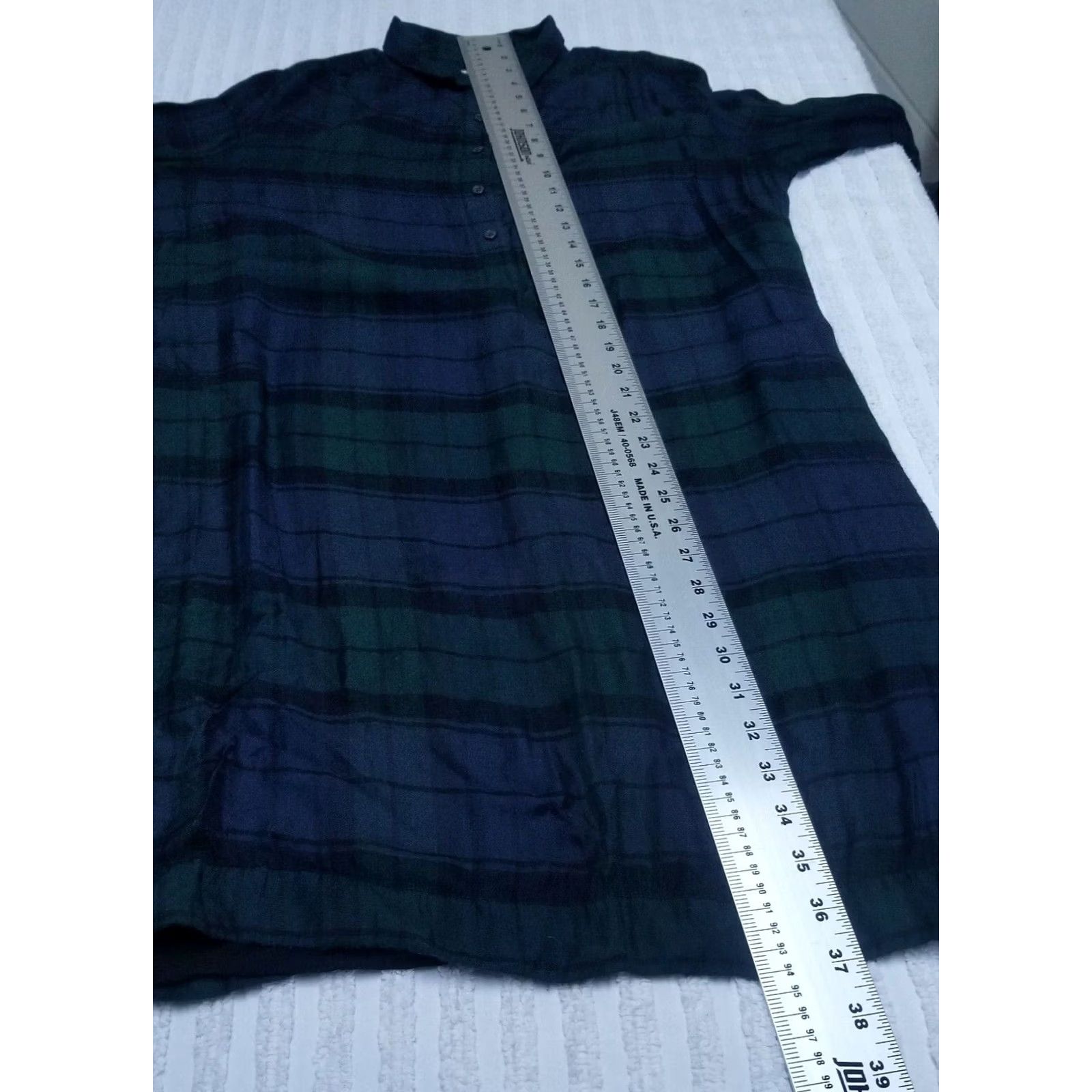 Loft VINTAGE Loft Womens Medium Straight Long Sleeve Belted Dress Button Up Plaid Blue Casual Size M / US 6-8 / IT 42-44 - 5 Thumbnail