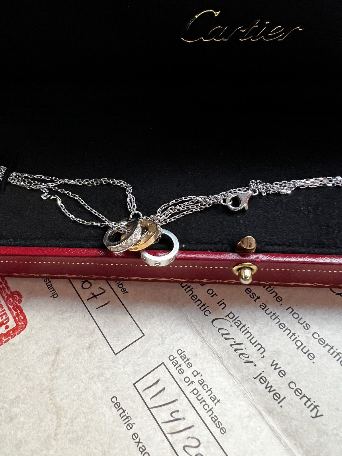 Cartier 18K gold love necklace with diamonds Size ONE SIZE - 2 Thumbnail