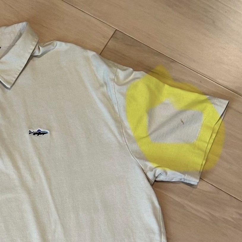 Patagonia Patagonia Fitz Roy Polo Shirt Cream Short Sleeve Men's XL *Stain Size US XL / EU 56 / 4 - 6 Thumbnail