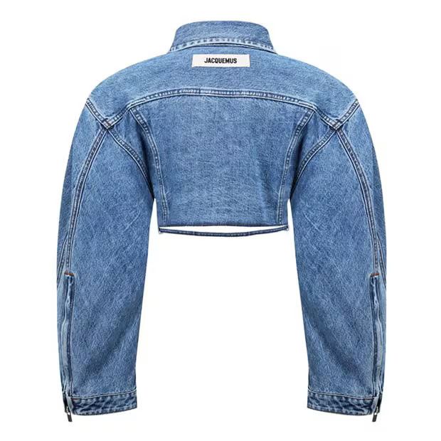 Jacquemus o1g2r1mq1024 Cropped Denim Jacket in Denim Blue Size M / US 6-8 / IT 42-44 - 2 Thumbnail