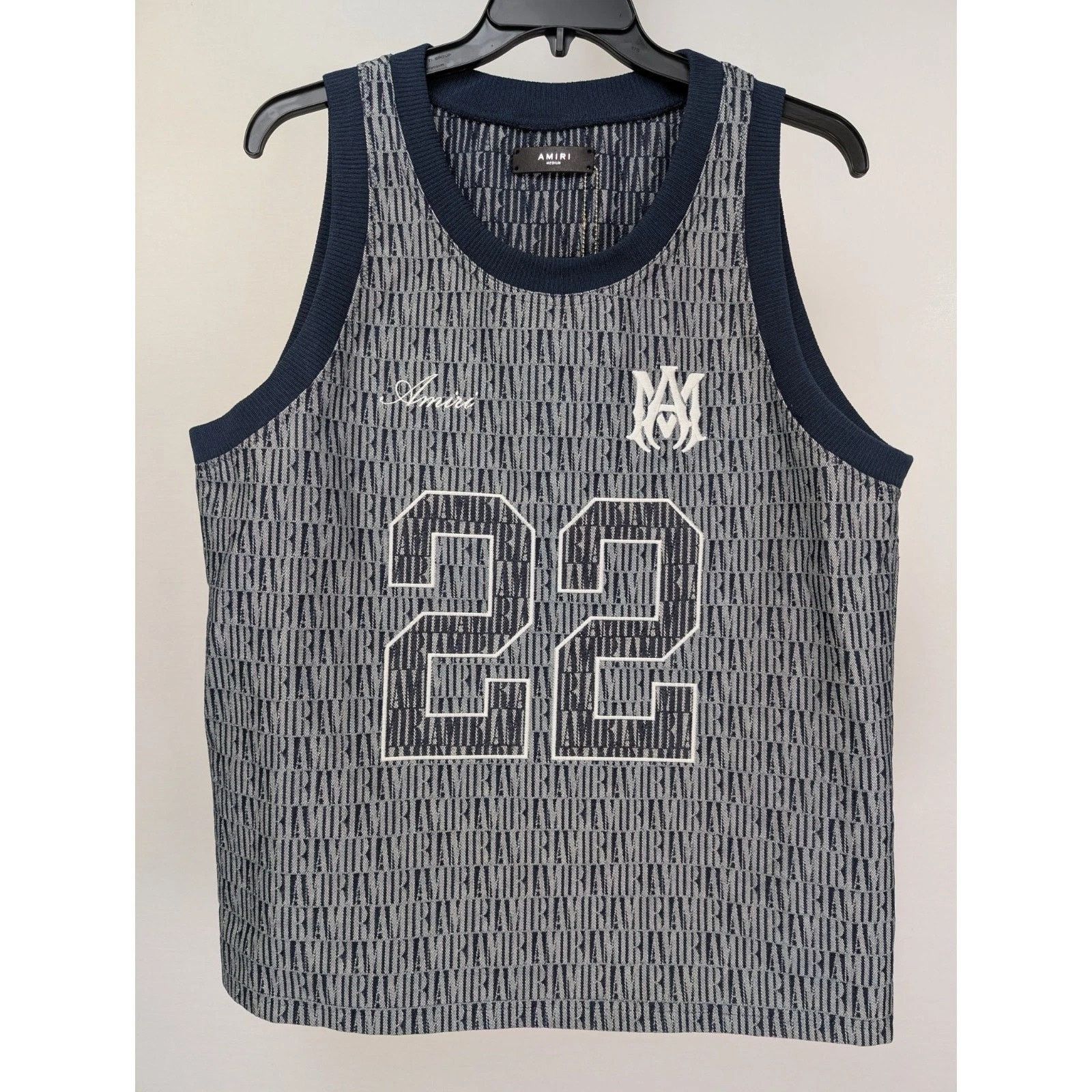 Amiri o1rshd1 Jacquard BBall Jersey Top Tank in Washed Indigo Size US L / EU 52-54 / 3 - 2 Thumbnail