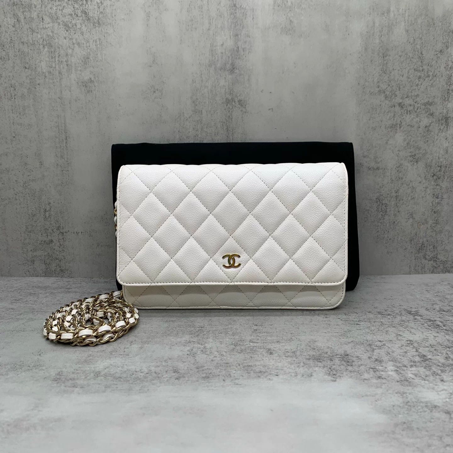 Chanel WOC White Litchi 95New Crossbody