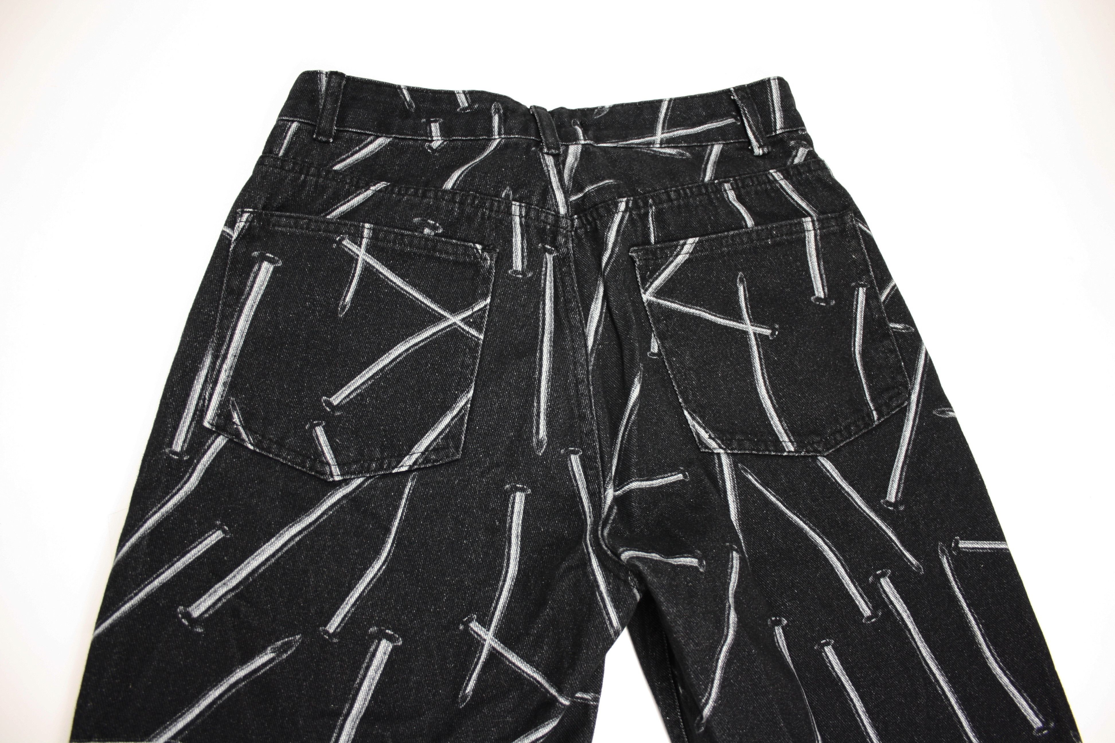 Jaded London NWT Jaded London Nail Print Relaxed Straight Fit Jeans Size US 29 - 8 Thumbnail