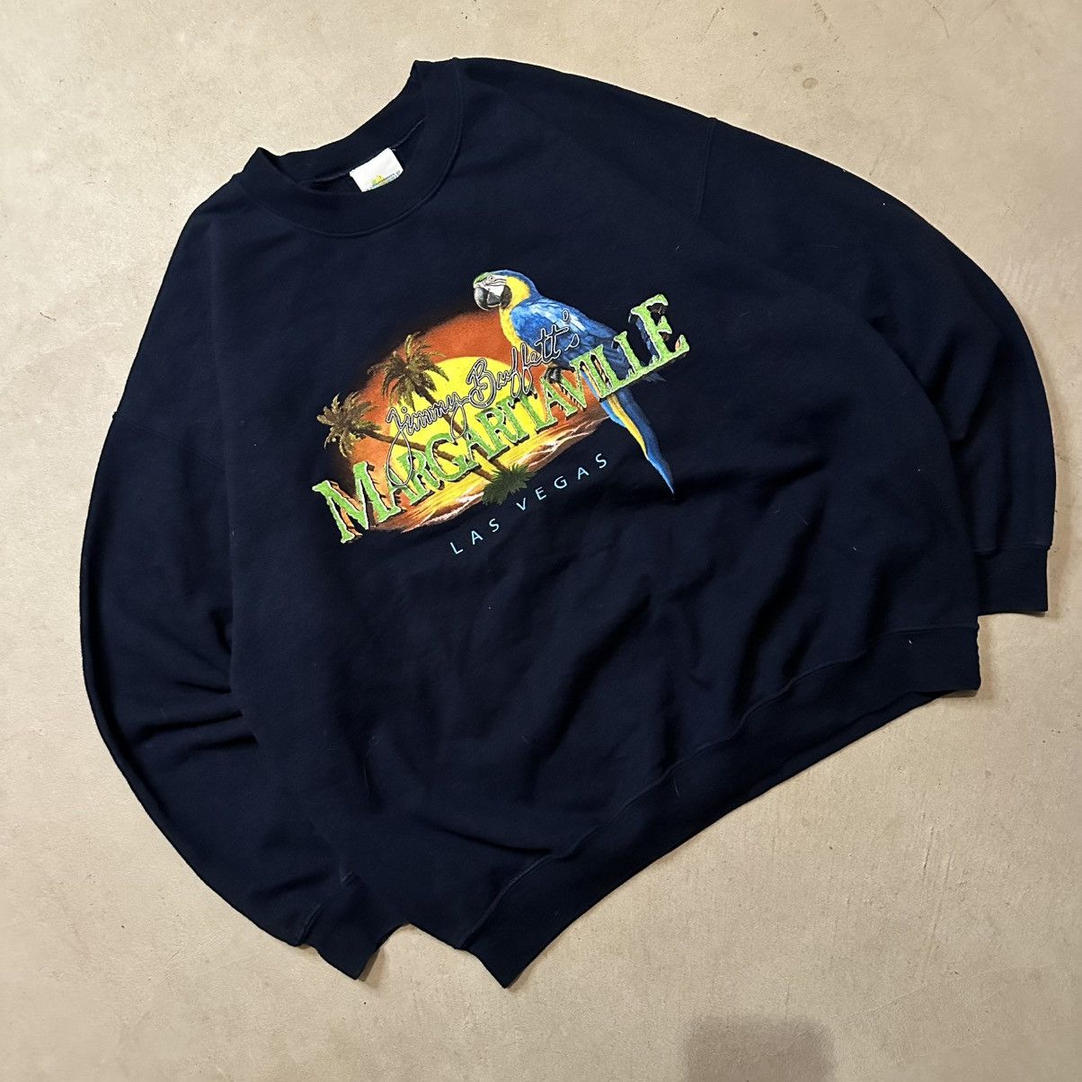 Band Tees Vintage 90s Navy Jimmy Buffett’s Margaritaville Crewneck Size US XL / EU 56 / 4 - 1 Thumbnail
