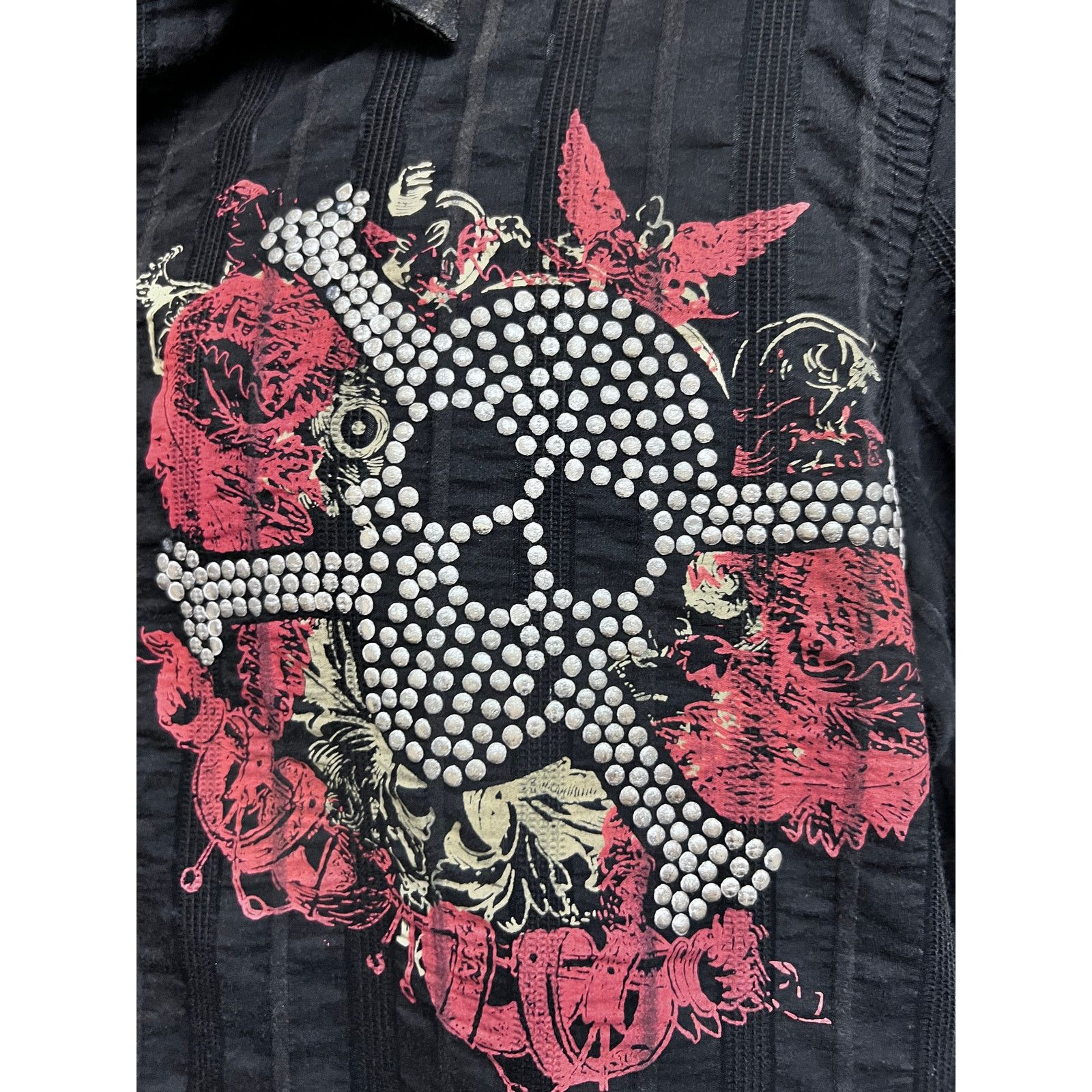 REVOLVE Revolve Black Embellish Embroider Studs Button Up Shirt M Size US M / EU 48-50 / 2 - 6 Thumbnail