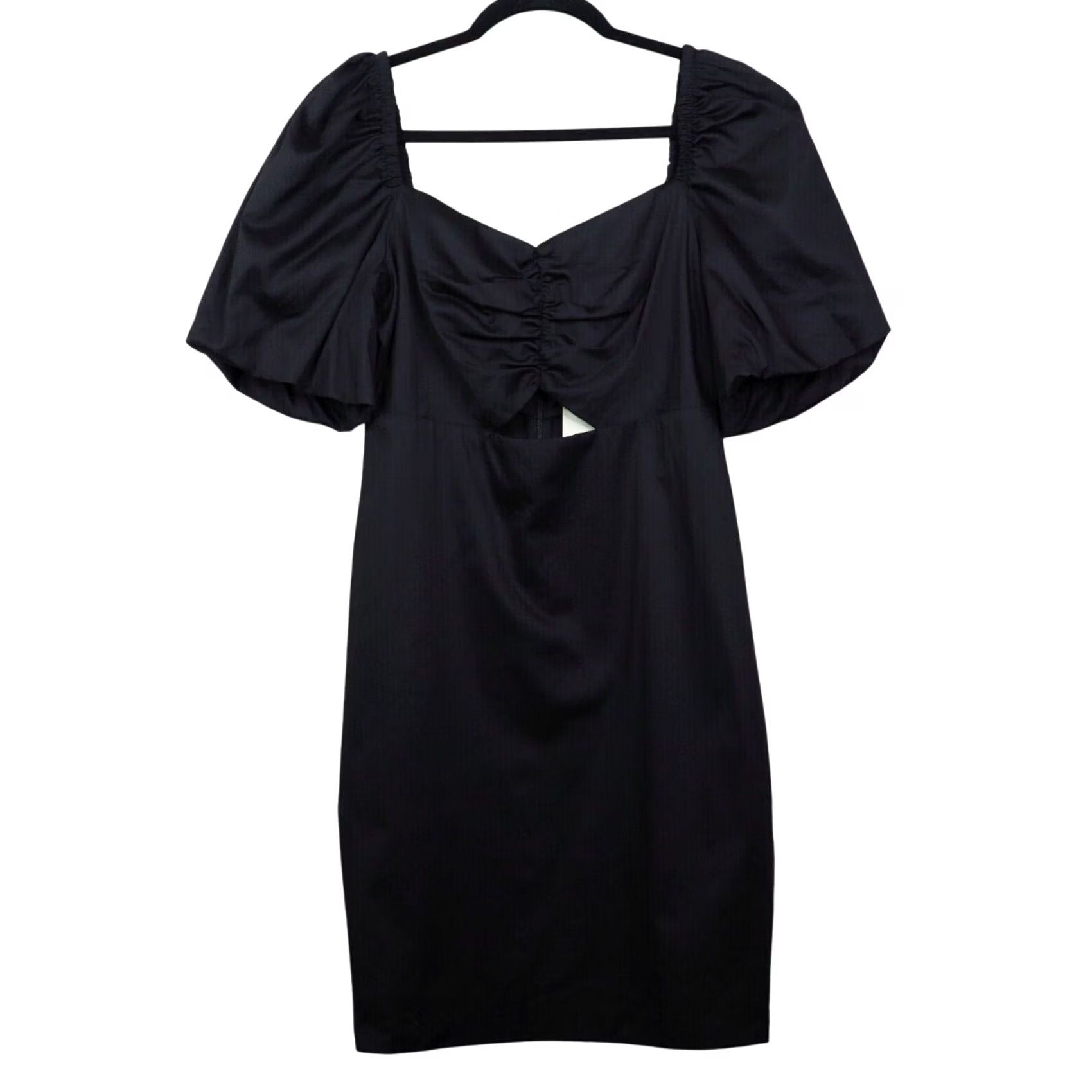 Boden Boden Mini Dress Womens Size 6L Black Cut Out Bodice Puff Sleeve Sweetheart Neck Front Zip Pencil Dress Party/Cocktail Womens Size M / US 6-8 / IT 42-44 - 2 Thumbnail