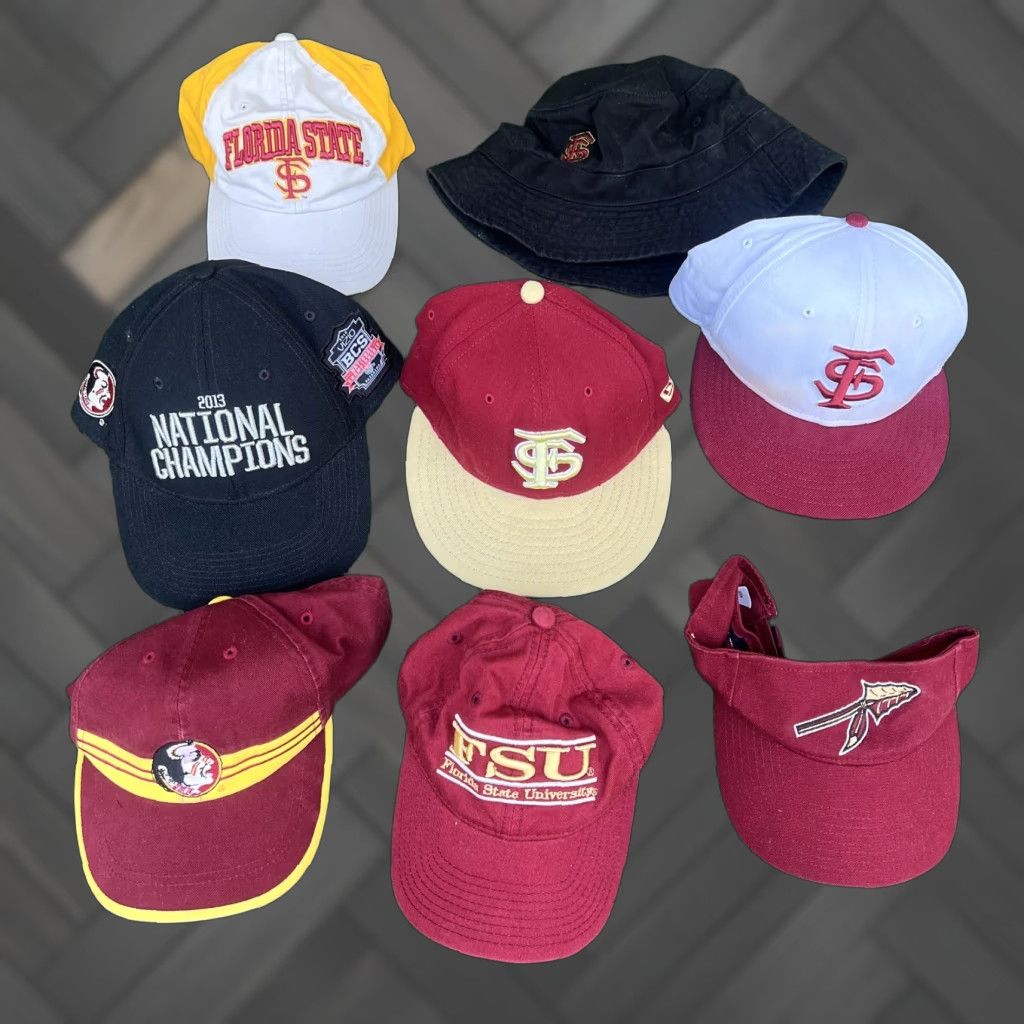 VINTAGE 90s Y2K Florida State Seminoles Hat Lot of 8 Unisex Adults