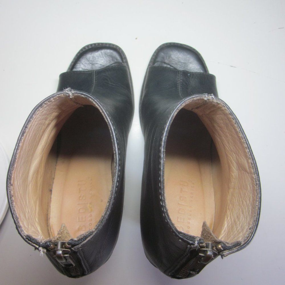 Bed Stu Bed Stu Bench Made Womens Size 8 Peep Toe Black Leather Boots 38.5 EU 3.5" Heel Size US 8 / IT 38 - 11 Thumbnail