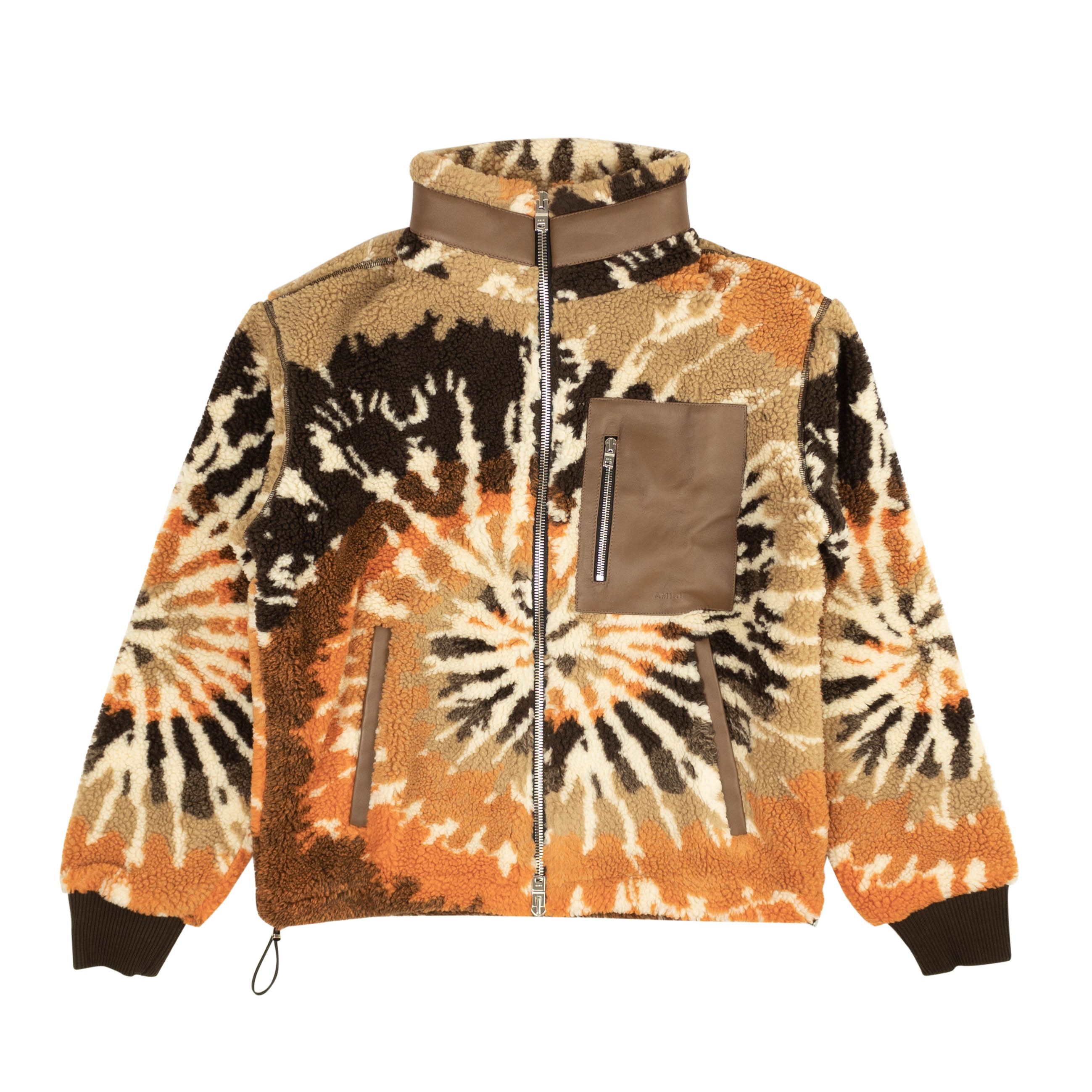 image of Amiri Orange & Black Tie Dye Polar Track Jacket Size Xl, Men's