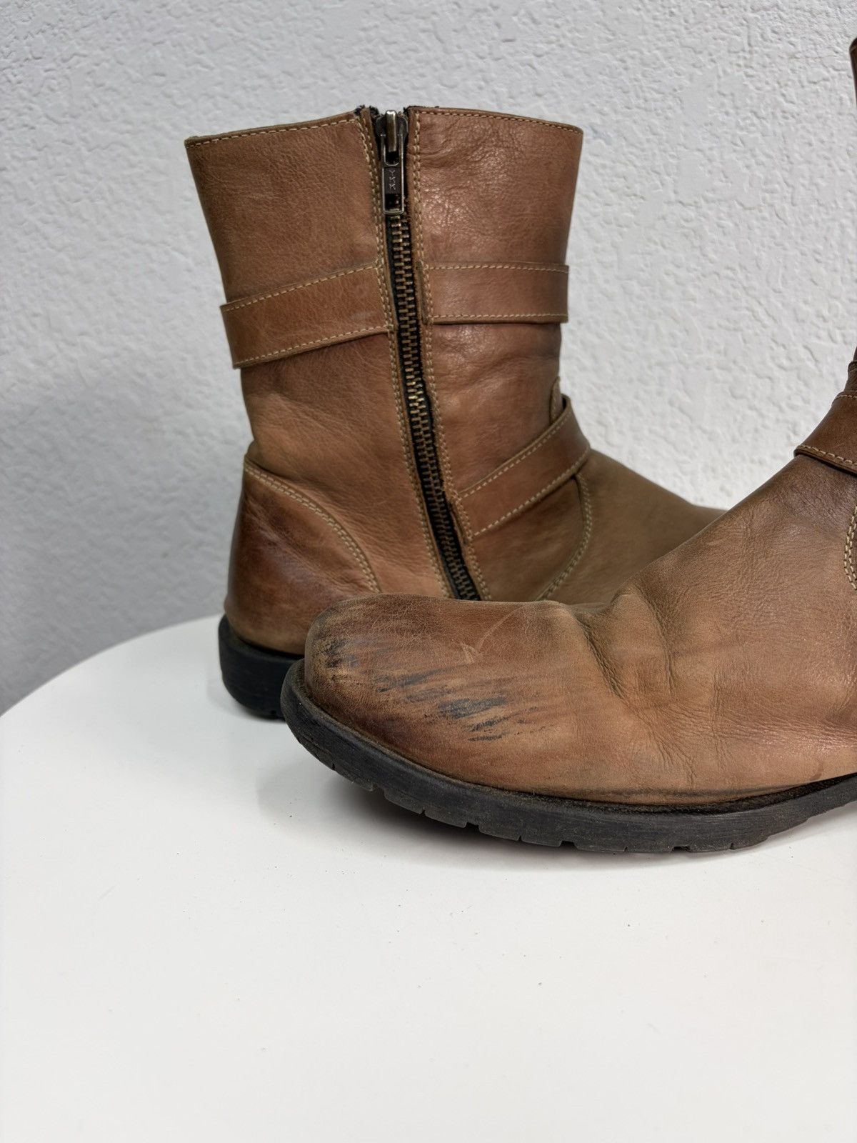 Hedi Slimane VTG Brown Leather Buckle Boots Carol Christian Poell Style Size US 11 / EU 44 - 11 Thumbnail
