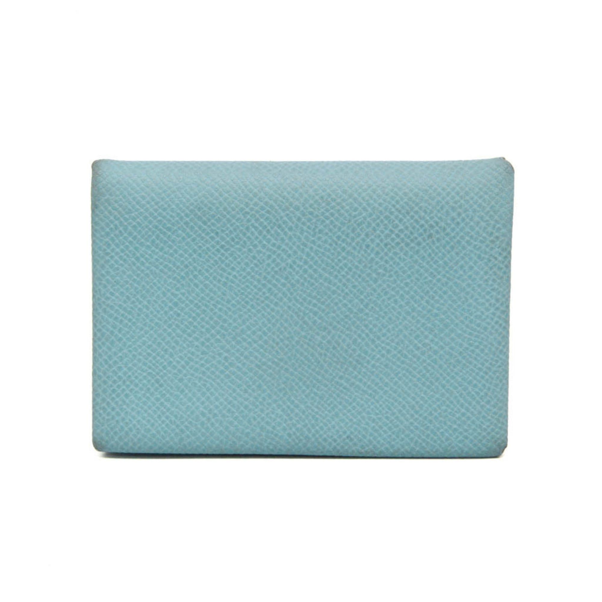 Hermes Hermes Calvi Duo Epsom Leather Card Case Light Blue Size ONE SIZE - 1 Thumbnail
