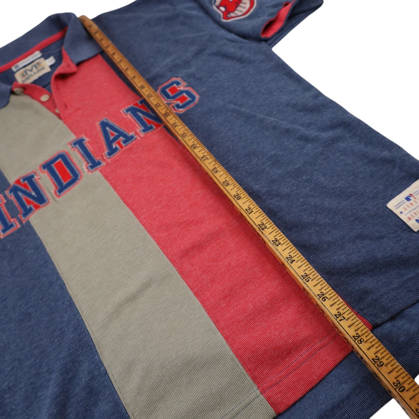 MLB × Vintage Vintage 90s MLB Mirage Cleveland Indians Spellout Polo Size US XL / EU 56 / 4 - 9 Thumbnail