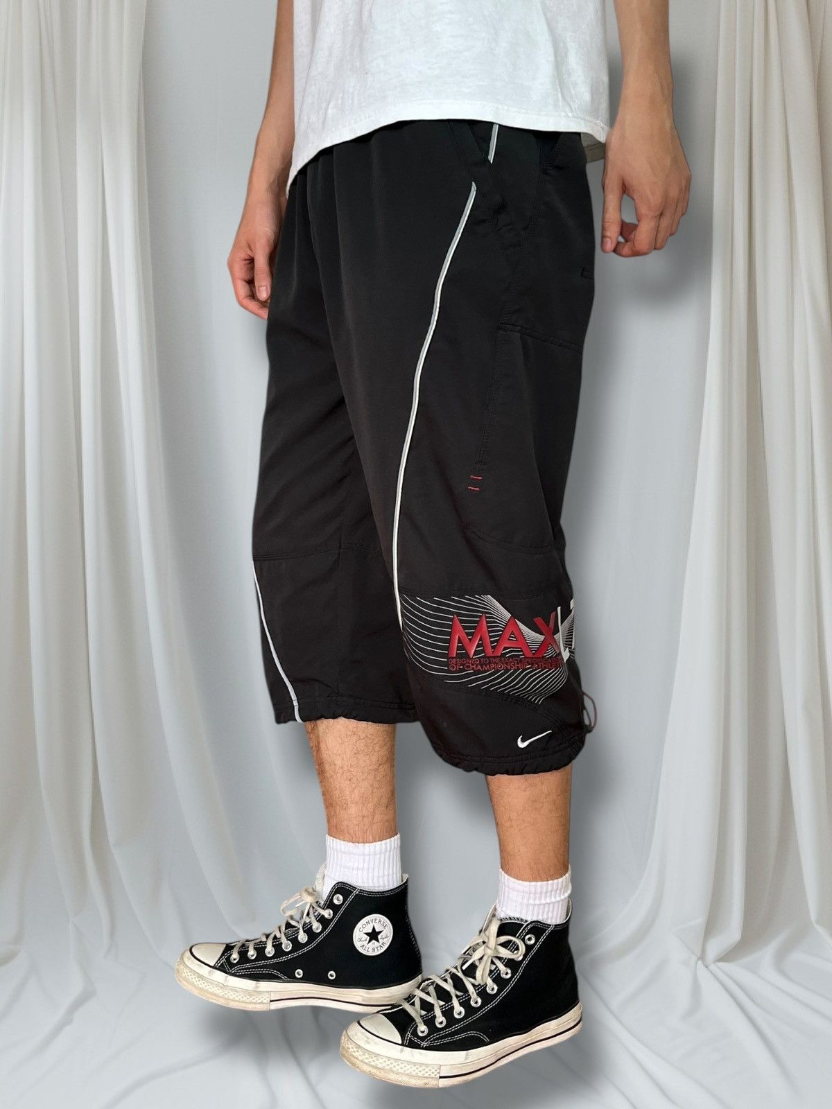 Nike × Vintage Vintage Y2K NIKE Black Shorts Pants Blokecore 00s Style Size US 32 / EU 48 - 2 Thumbnail
