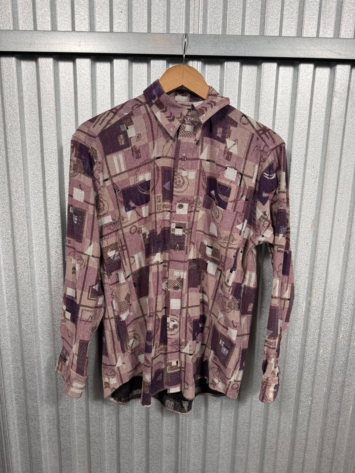 Other Vintage Western Button Up Cowboy Shirt Purple Patterned Size US L / EU 52-54 / 3 - 6 Thumbnail