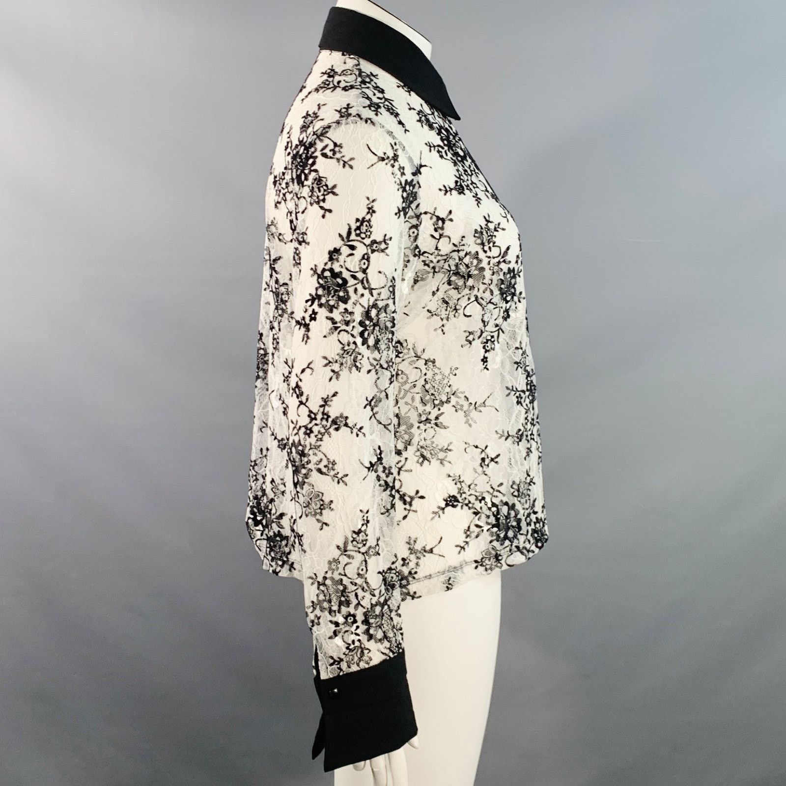 Other Solly White Black Polyamide Lace Burnout Contrast Trim Size XL / US 12-14 / IT 48-50 - 3 Thumbnail